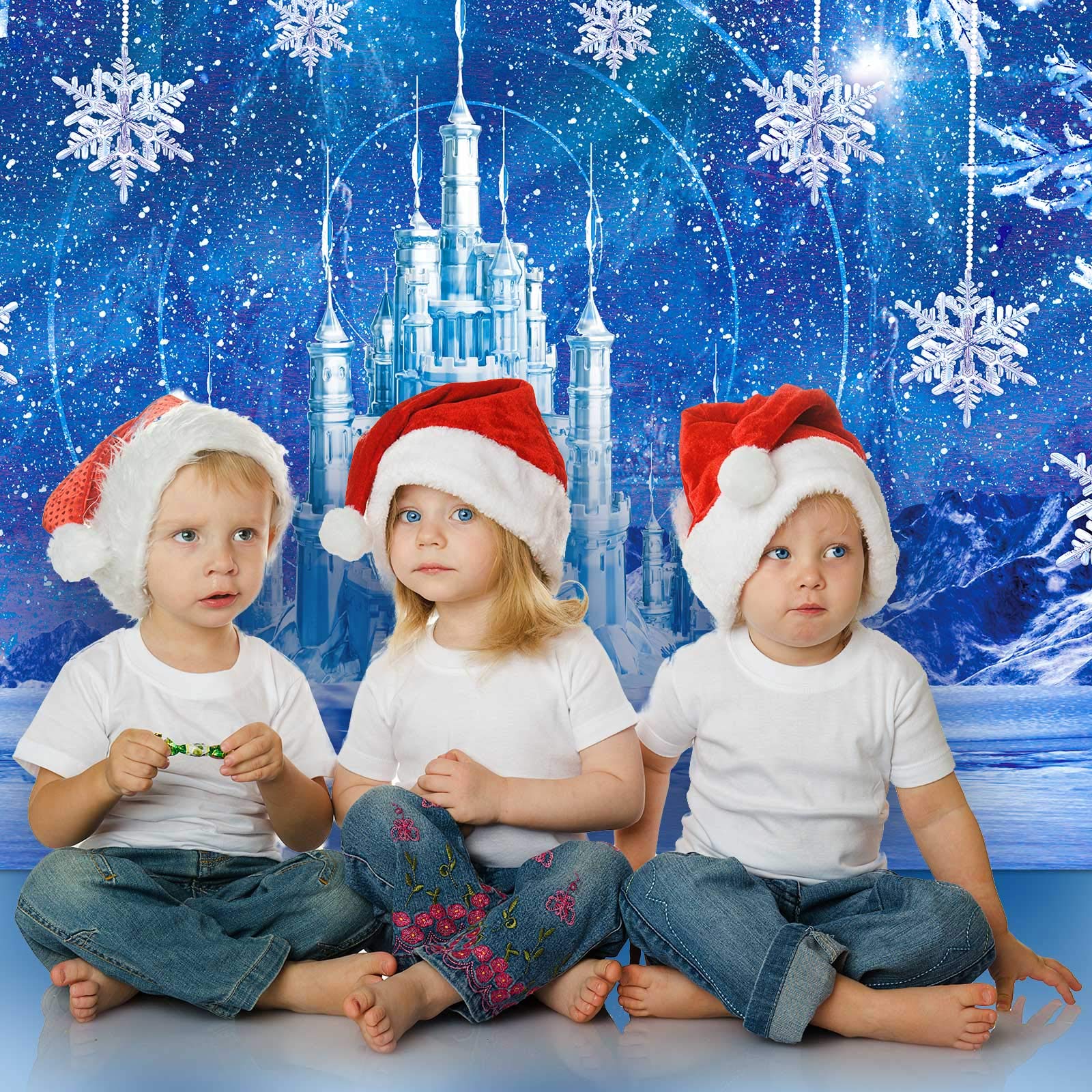 Sumind Winter Party Supplies Backdrop Decoration Ice Snowflake Photography Banner Winter Wonderland Ice Castle Background For Ch