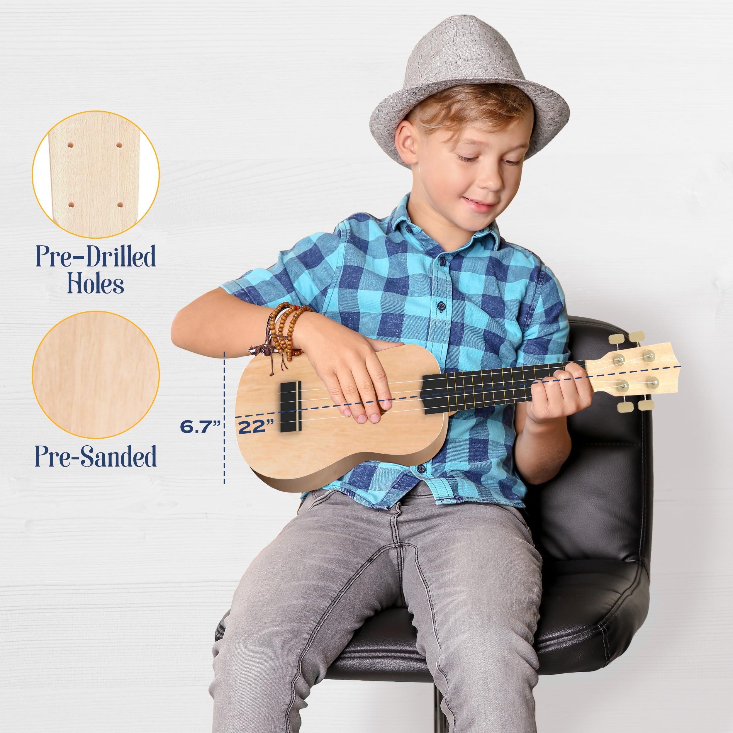 Diy Ukulele Kit Soprano (21Inch) Build Your Own Guitar Kit With Our Ukuleles Guitar Build Kit. Diy Ukelele Kit Has 33 Pieces For
