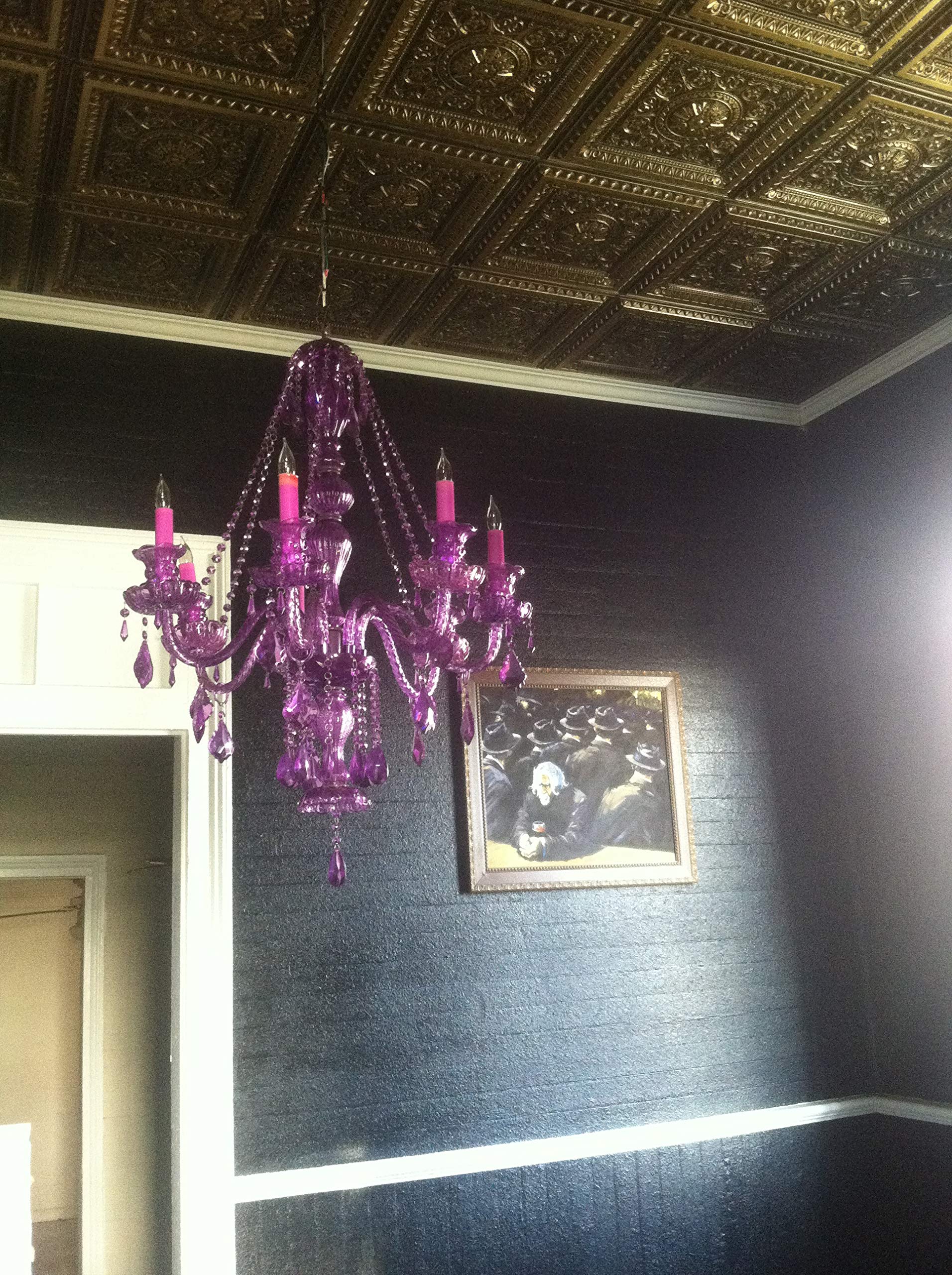 La Scala-Faux Tin Ceiling Tile - Antique Brass 25-Pack