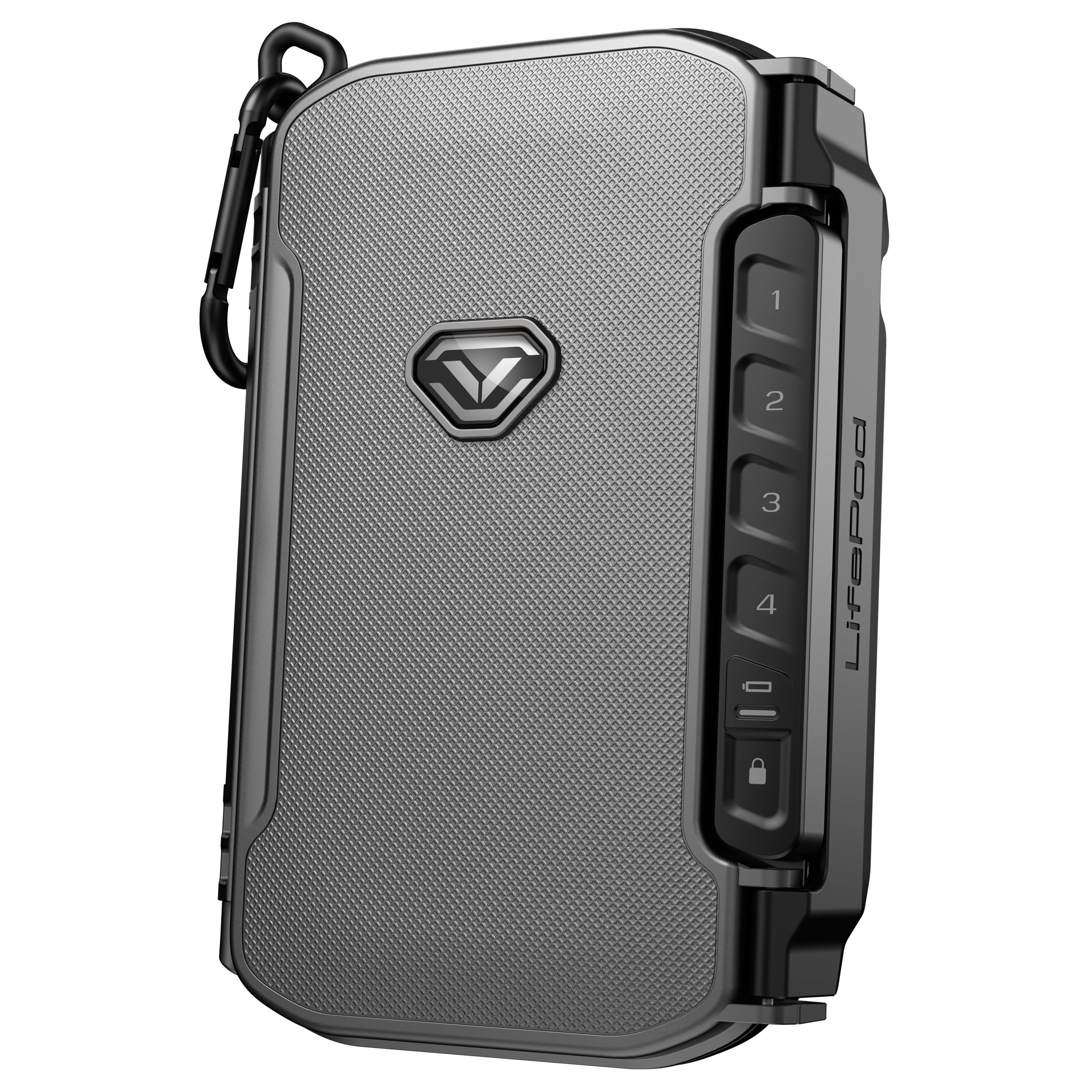 Vaultek Lifepod X Micro Weatherproof Electronic Lockbox Secure Travel Case Rugged Mini Portable Case With Backlit Keypad (Gunmet