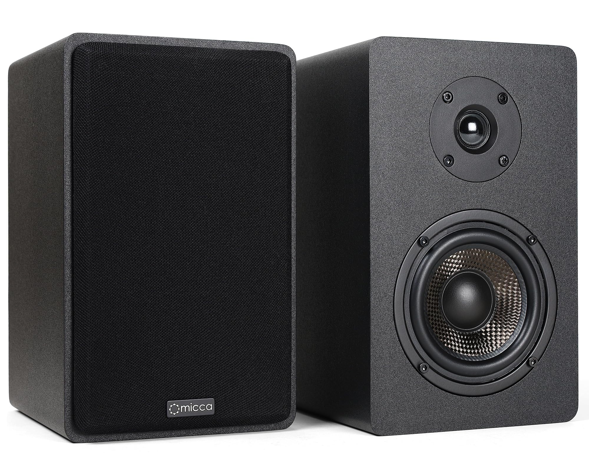 Micca Mb42X Advanced Bookshelf Speakers For Home Theater Surround Sound, Stereo, And Passive Near Field Monitor, 2-Way (Black, P