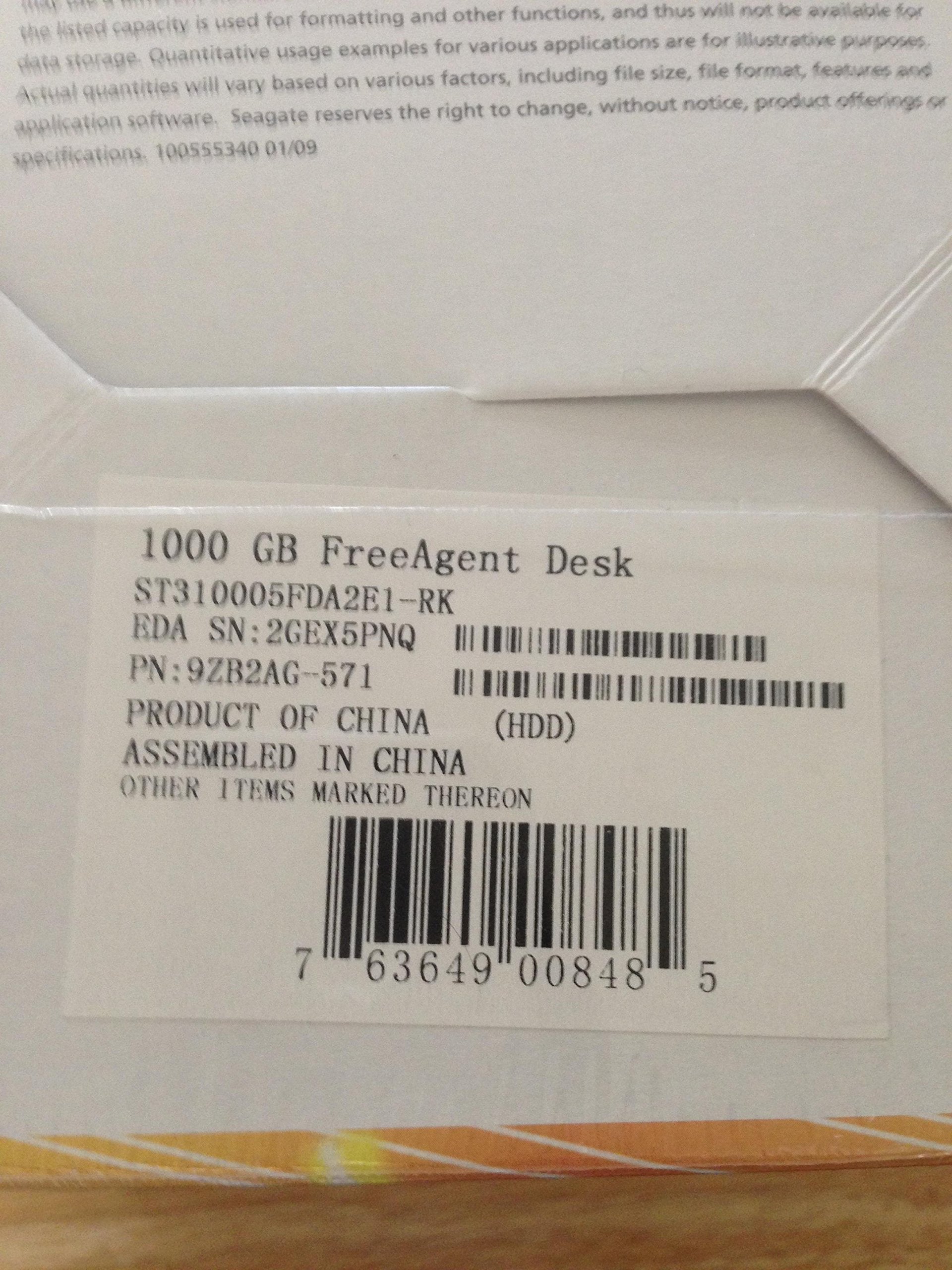 Seagate FreeAgent Desk 1 TB USB 2.0 Desktop External Hard Drive ST310005FDA2E1 RK (Silver)