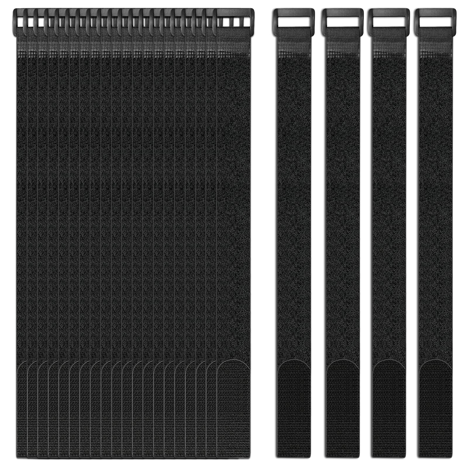 24 Pack Hook And Loop Straps Reusable Fastening Cable Straps Multipurpose Cinch Strap Management Cord Organizer Securing Straps