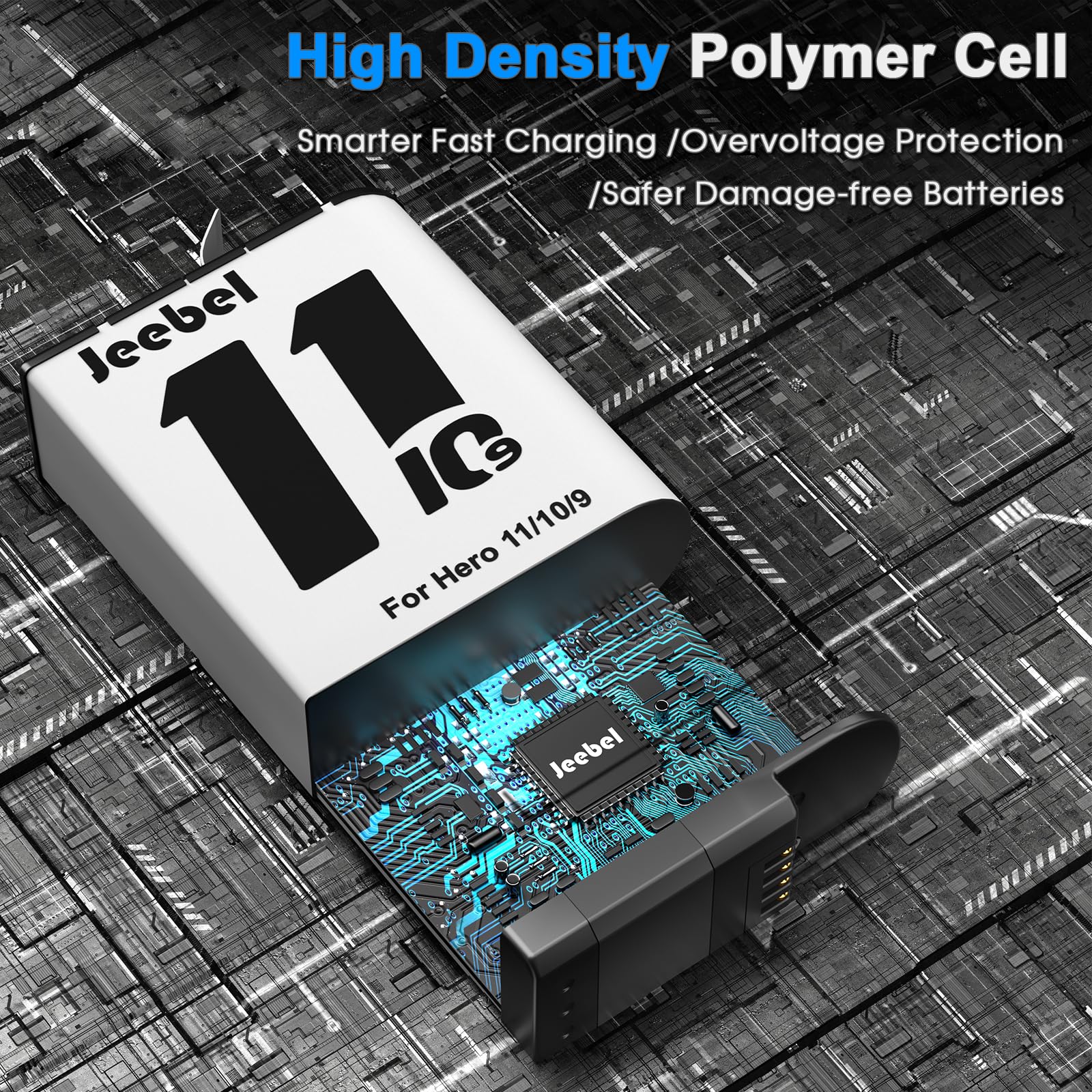 Battery Charger For Gopro Hero12/Hero11/Hero10/Hero9 Support Reverse Charging + 2 Pack Batteries Compatible With Original Gopro