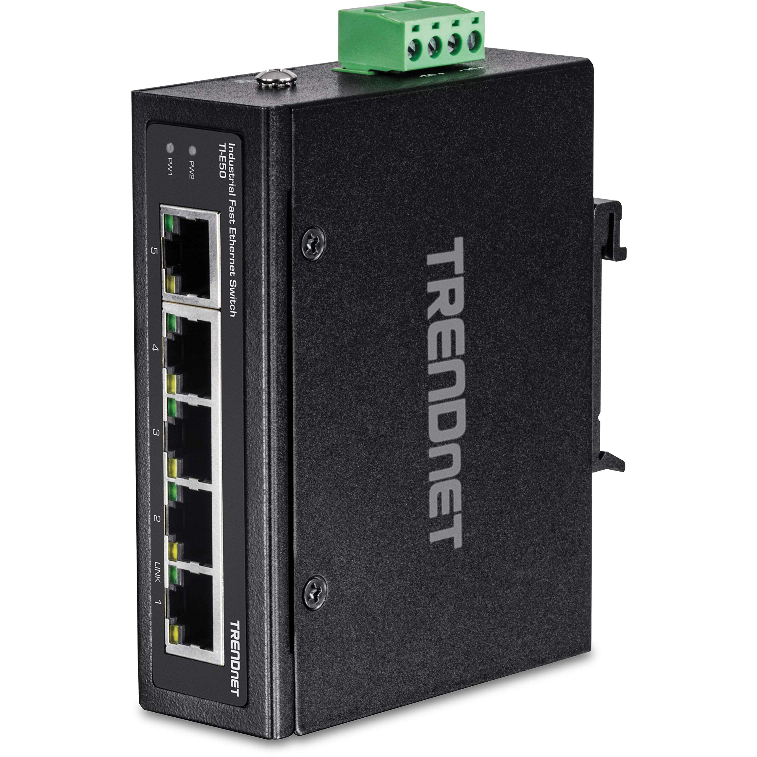 Trendnet 5 Port Industrial Unmanaged Fast Ethernet Din Rail Switch, 5 X Fast Ethernet Ports, Ip30, Operating Temperature Range O