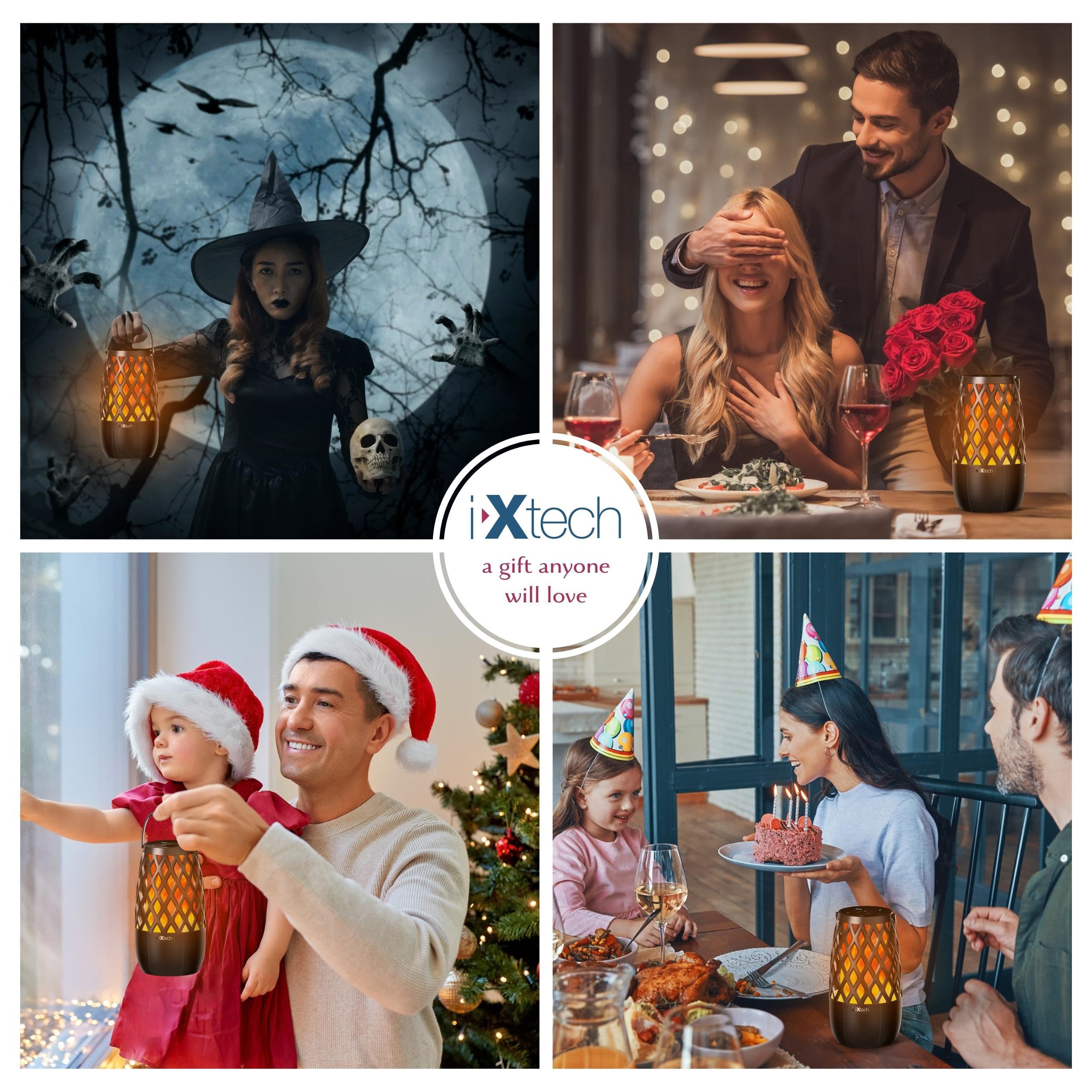 Ixtech Outdoor Bluetooth Speakers, Waterproof Portable Bluetooth Speaker Wireless With Lights, Outdoor Gifts For Dads Mom, Multi