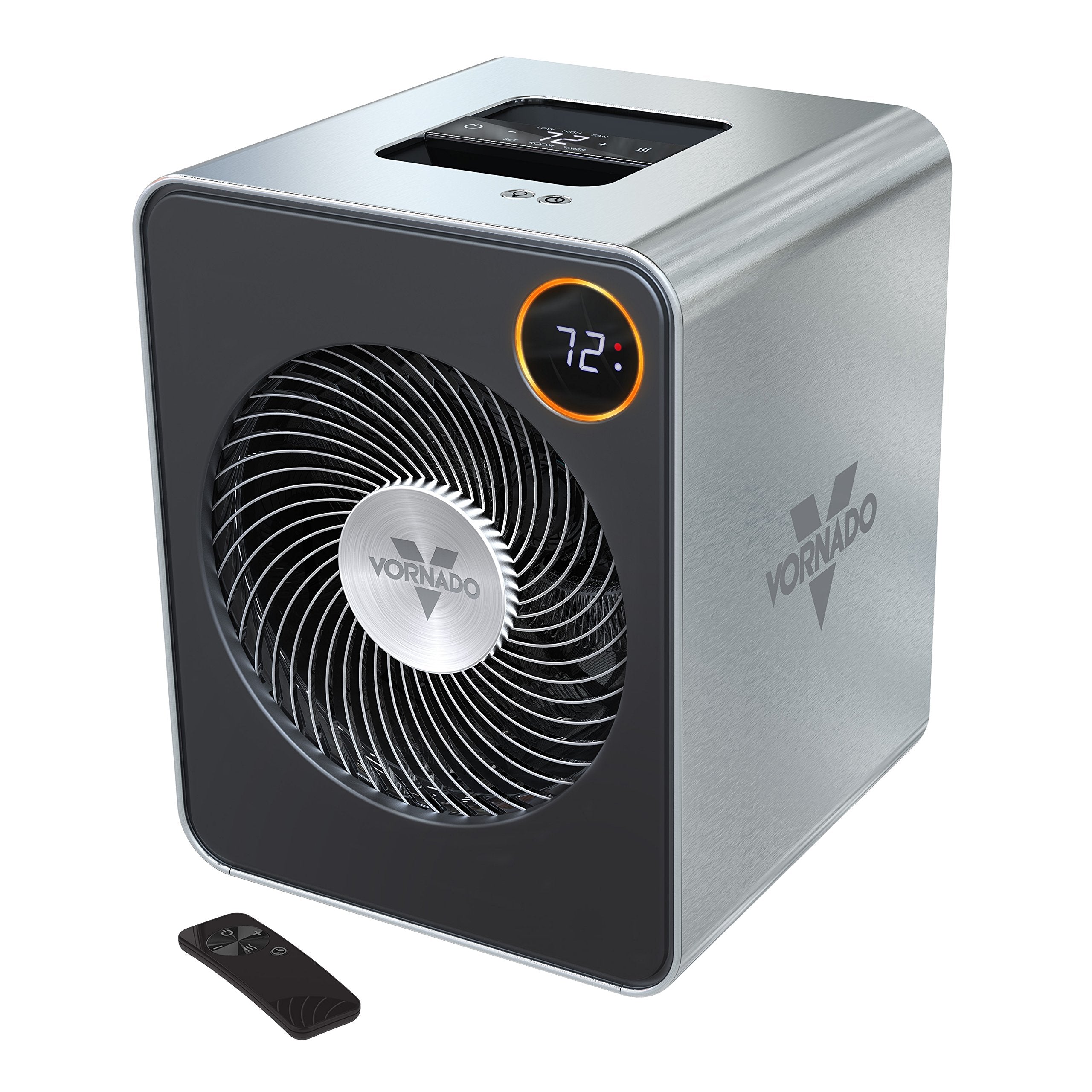 Vornado Vmhi600 Whole Room Metal Space Heater, Digital Thermostat, Remote Control, 1500 Watts, Stainless Steel