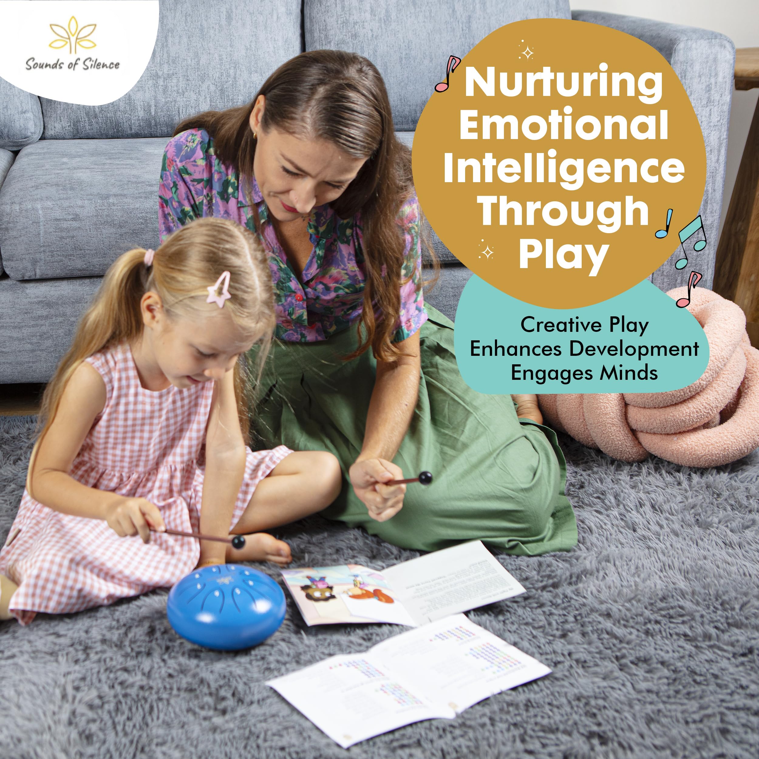 Steel Tongue Drum For Kids   Emma'S Magic Calm Drum Sing A Long Drum With Storybook And Songbook, Anger Management Toys, Musical