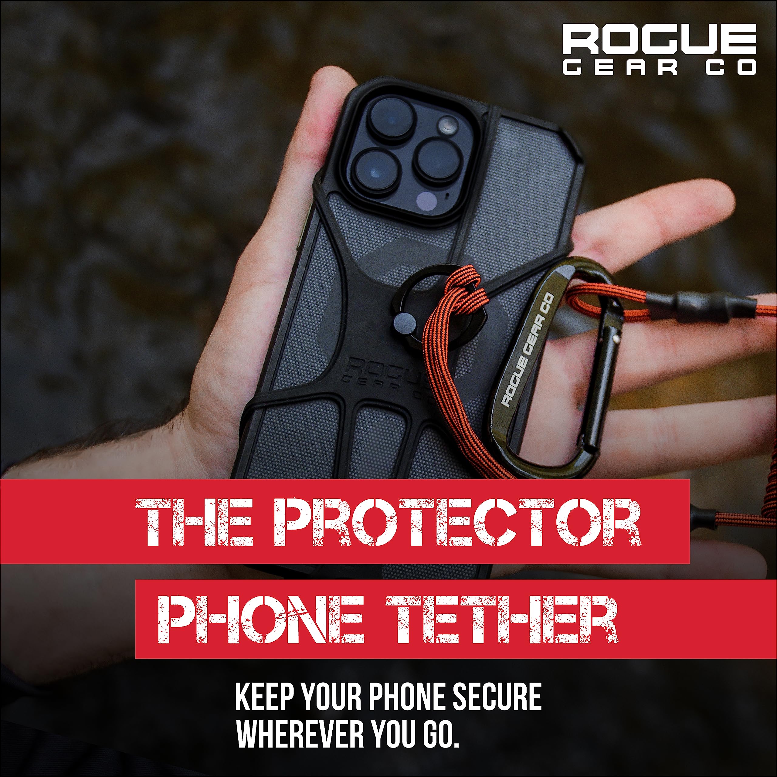 Rogue Fishing Co. The Protector Phone Tether | Use As Cell Phone Lanyard Or Hiking/Boating/Kayak Tether | Phone Leash Ensures Yo