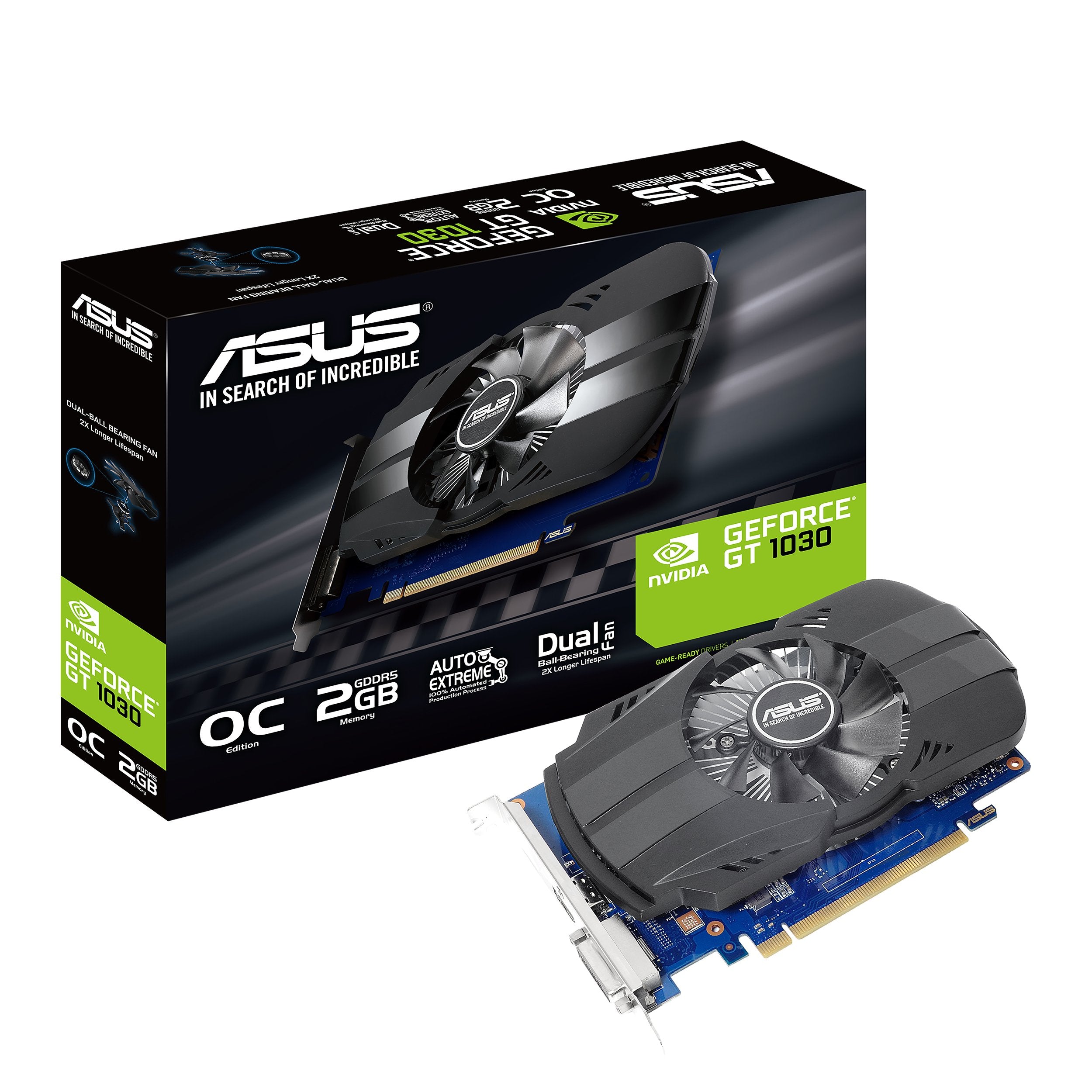Asus Ph Gt1030 O2G Geforce Gt 1030 2Gb Phoenix Fan Oc Edition Hdmi Dvi Graphics Card