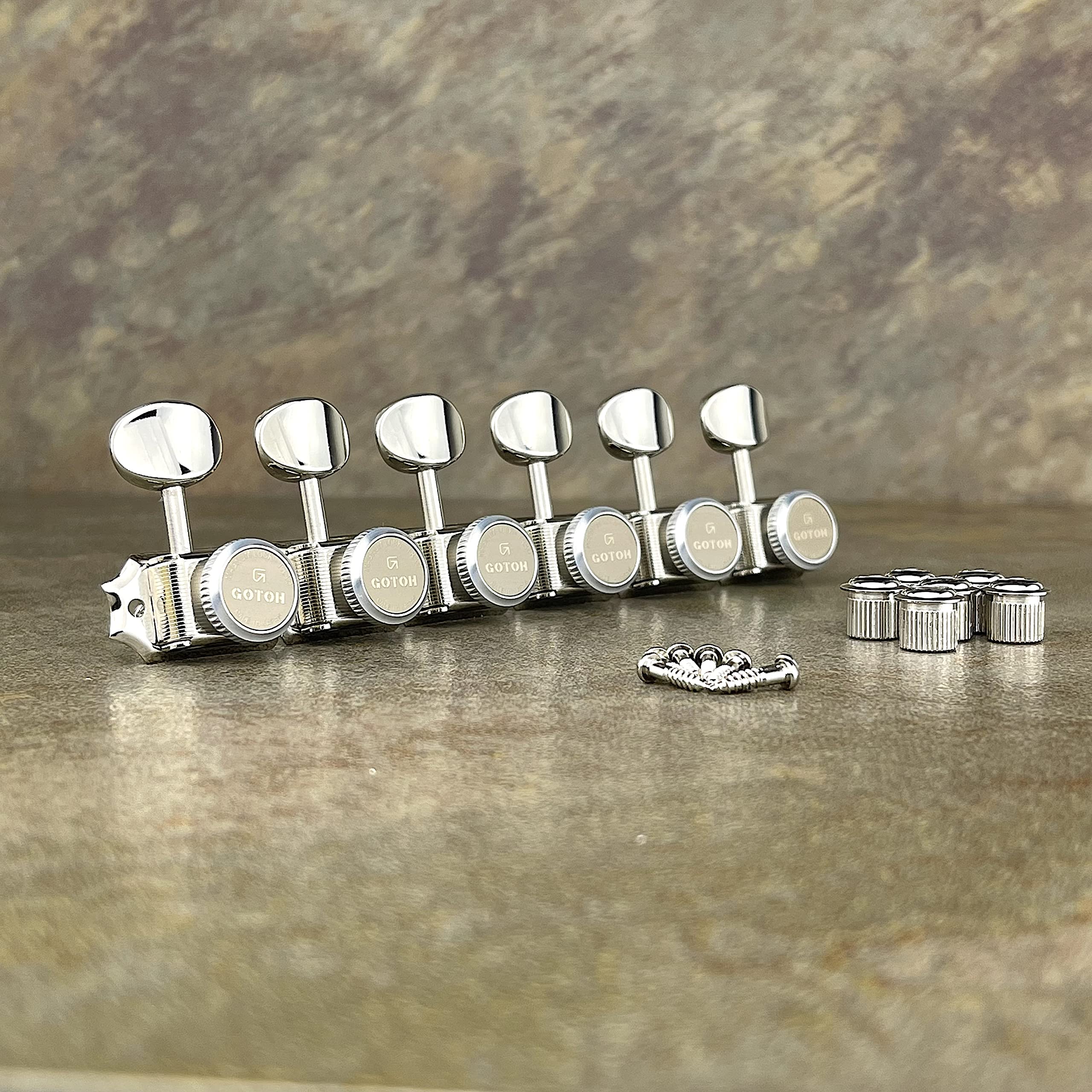 Gotoh Locking Tuners - 6 In A Line - Magnun Lock Trad (Mg-T) - Nickel