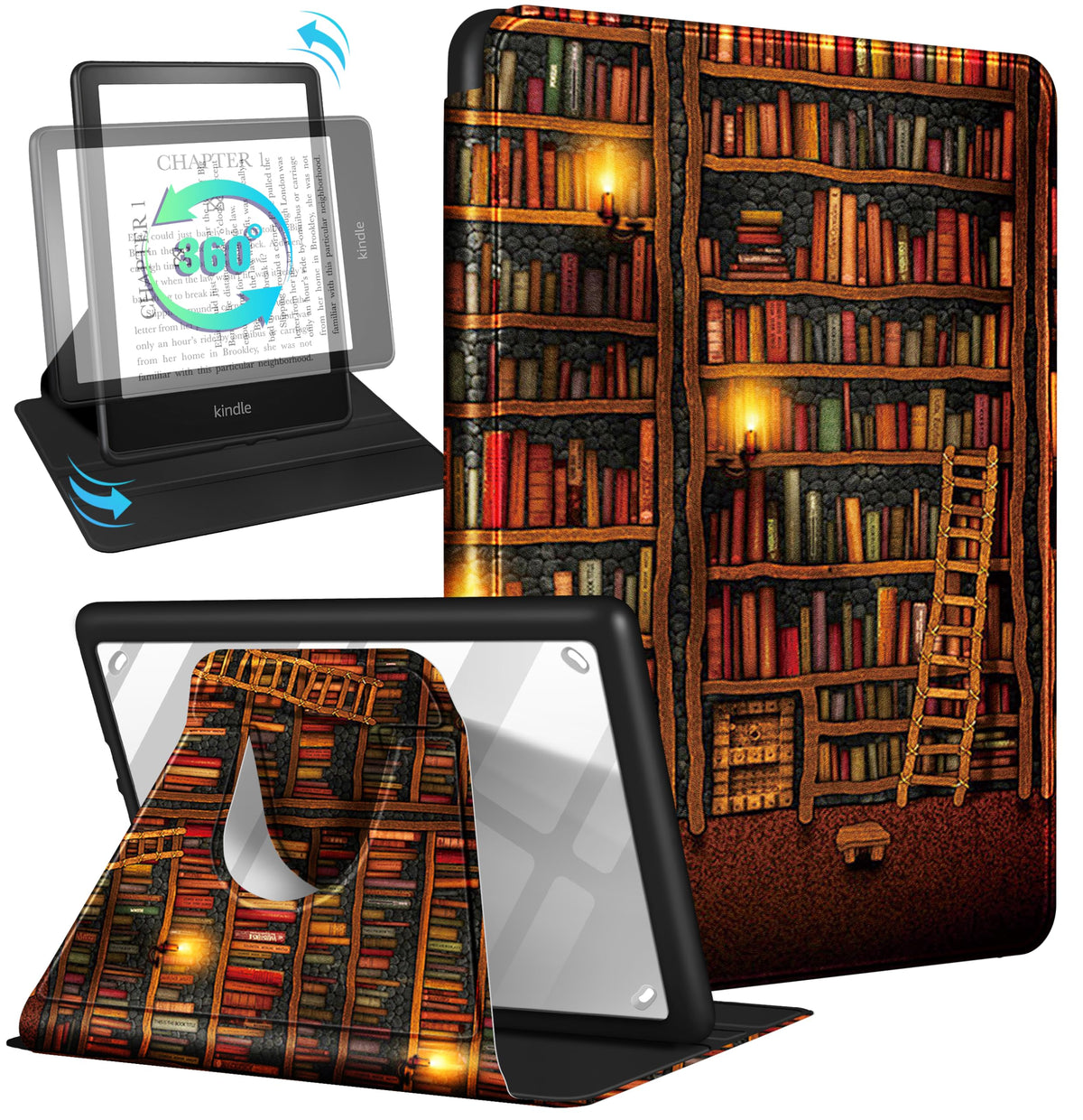 Kidcube For Kindle Paperwhite 11Th Generation Case 6.8 Inch 2021/Paperwhite Signature Edition Case Women Girls Boys Cute Library