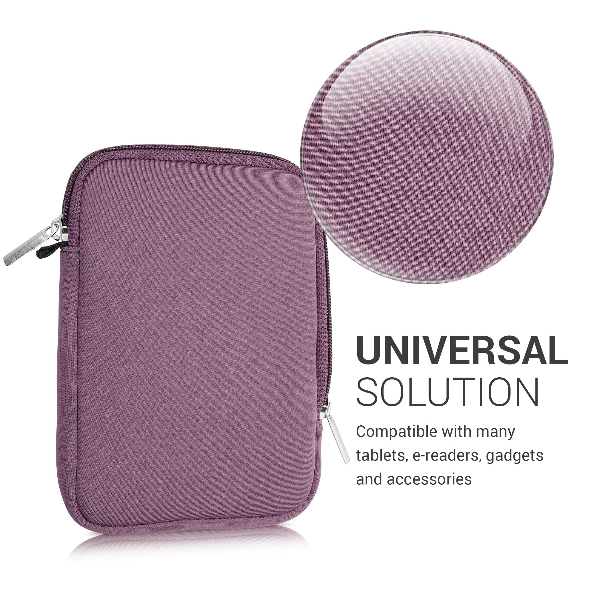 Kwmobile Neoprene E Reader Pouch Size 6'' Ereader   Universal Ebook Sleeve Case With Zipper   Lavender