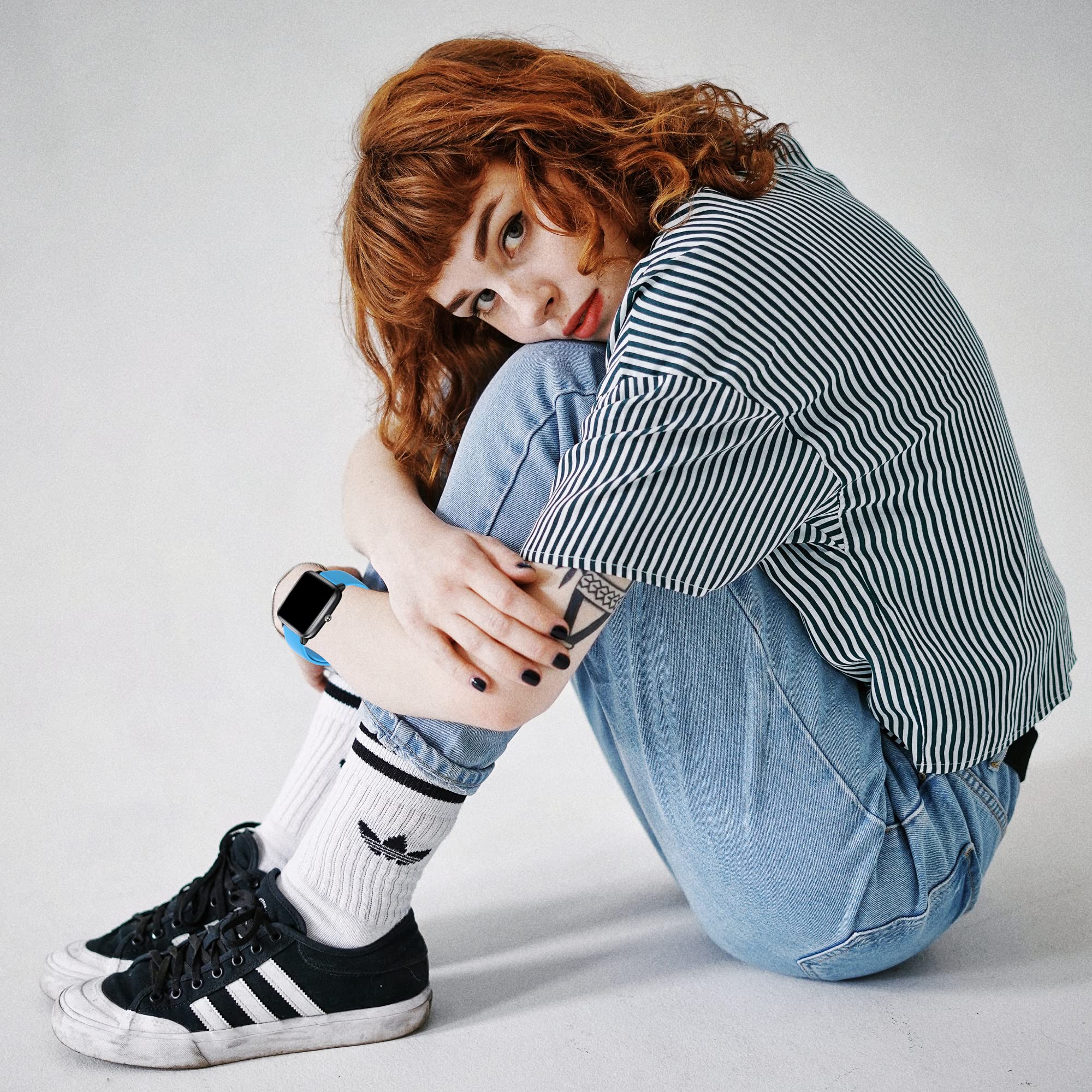 Compatible With Veryfitpro Id205L/Id205/Id205U/Id205S/Id205G/Sw020/Sw021 Smart Watch Bands Soft Silicone Waterproof Adjustable R