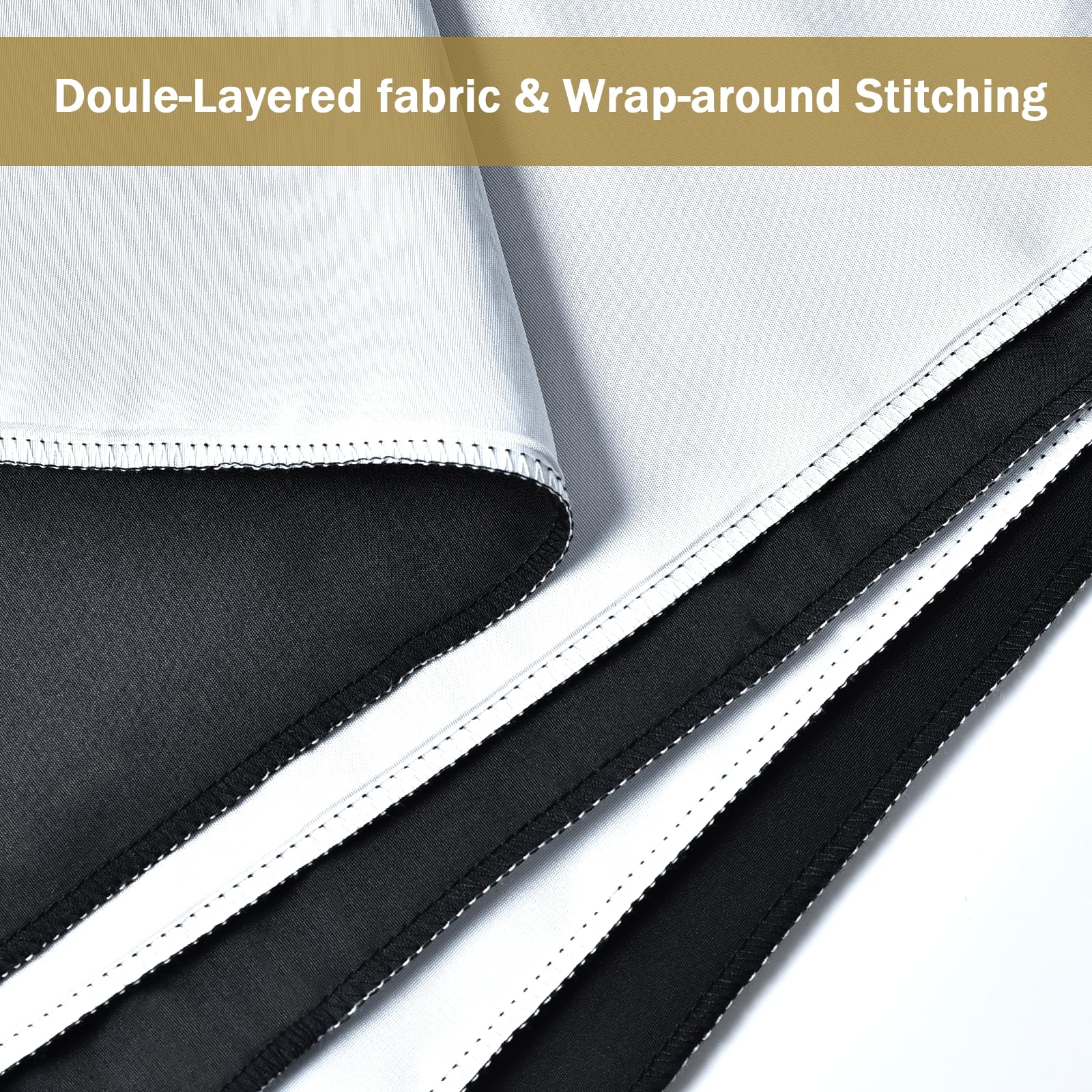 Utebit 6.5Ftx10Ft Black And White Backdrop Background For Photography, Black & White 2 In 1 Double Sided Photo Booth Backdrop Fo