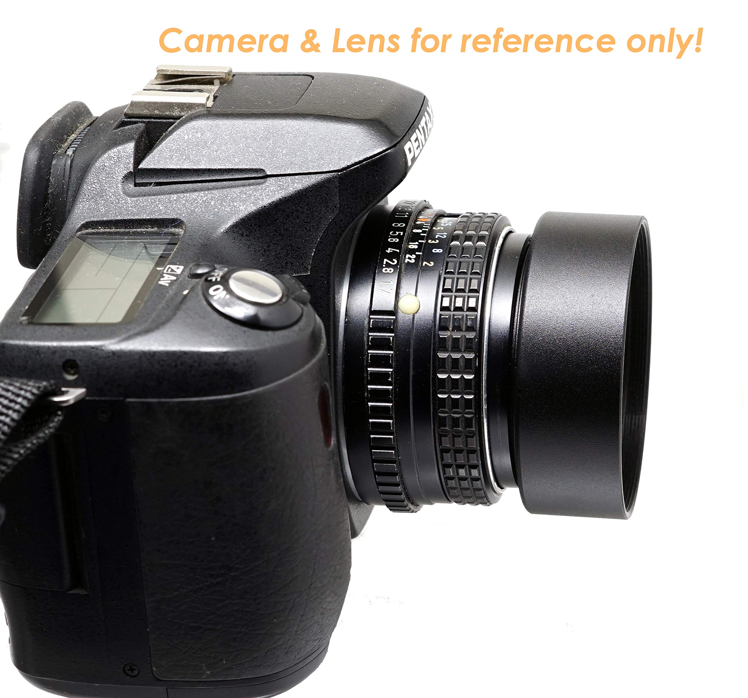 Fotasy Metal 55Mm Lens Hood, 55 Mm Hood Shade, Compatible With Standard Prime Lense With 55Mm Filter Thread Diameter, Screw In,