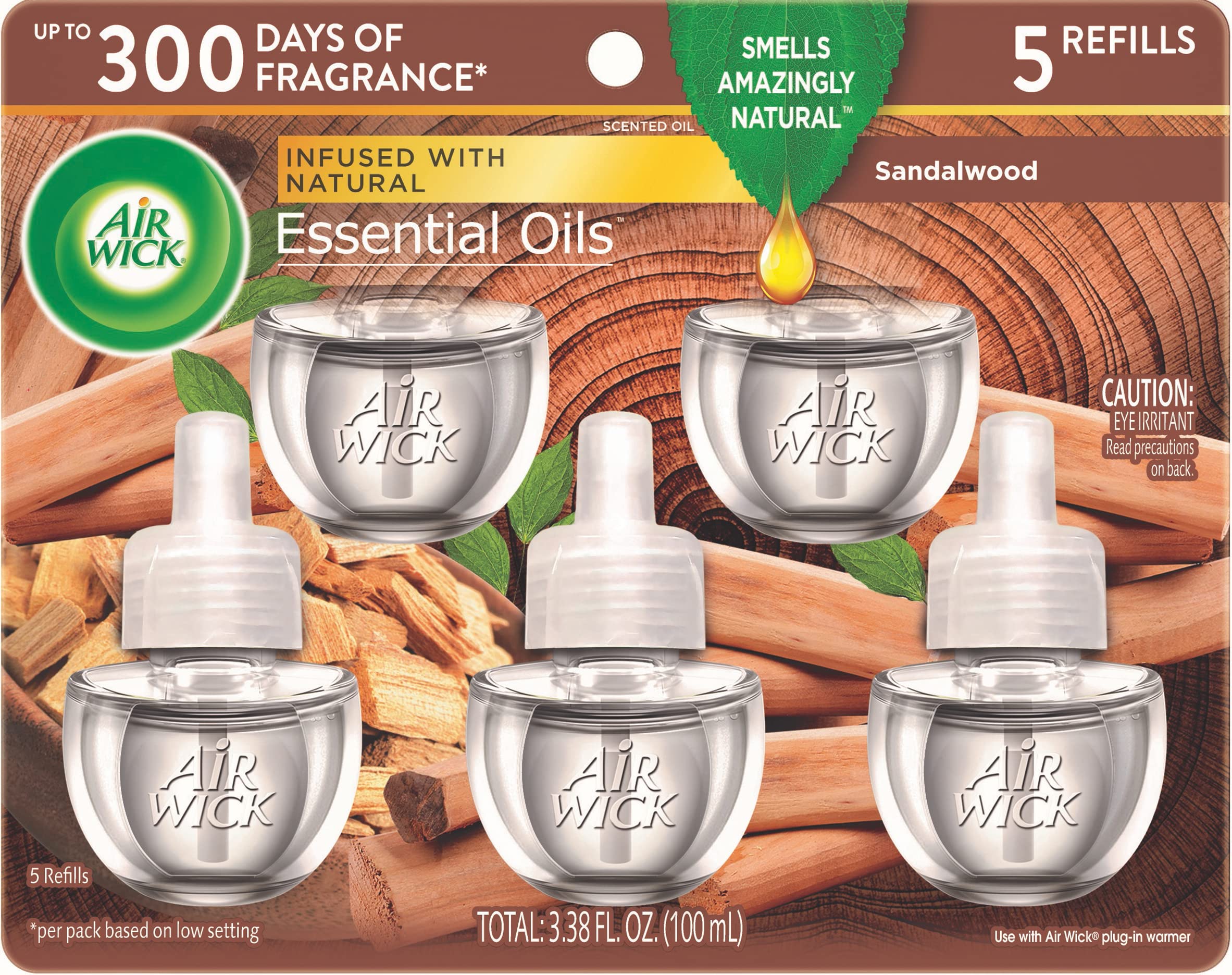 Air Wick Plug In Scented Oil Refill, 5 Ct, Sandalwood