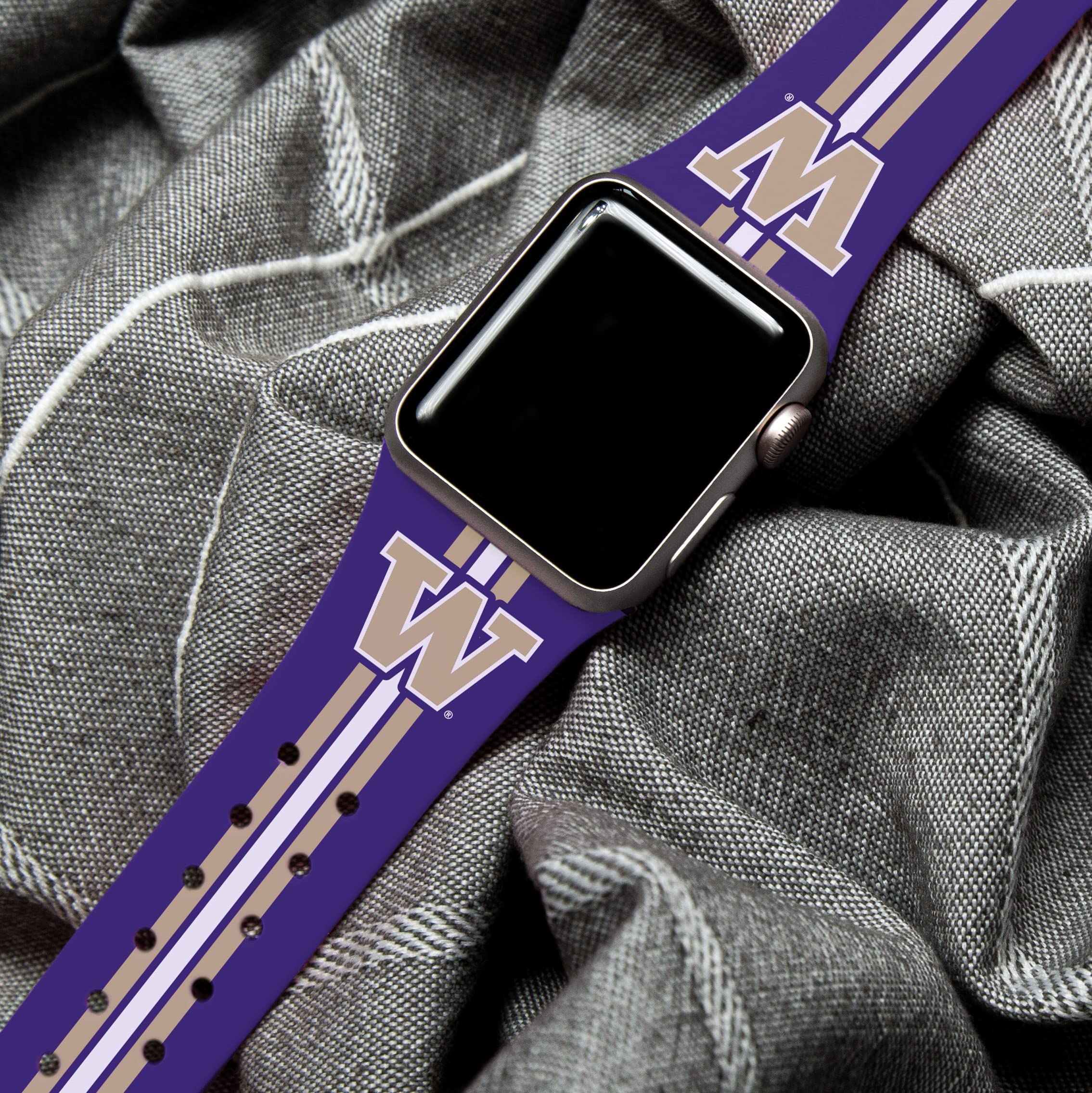 Affinity Bands Washington Huskies Hd Combo Package Compatible With Apple Watch And Airpods Pro (42/44/45Mm Short Stripes)