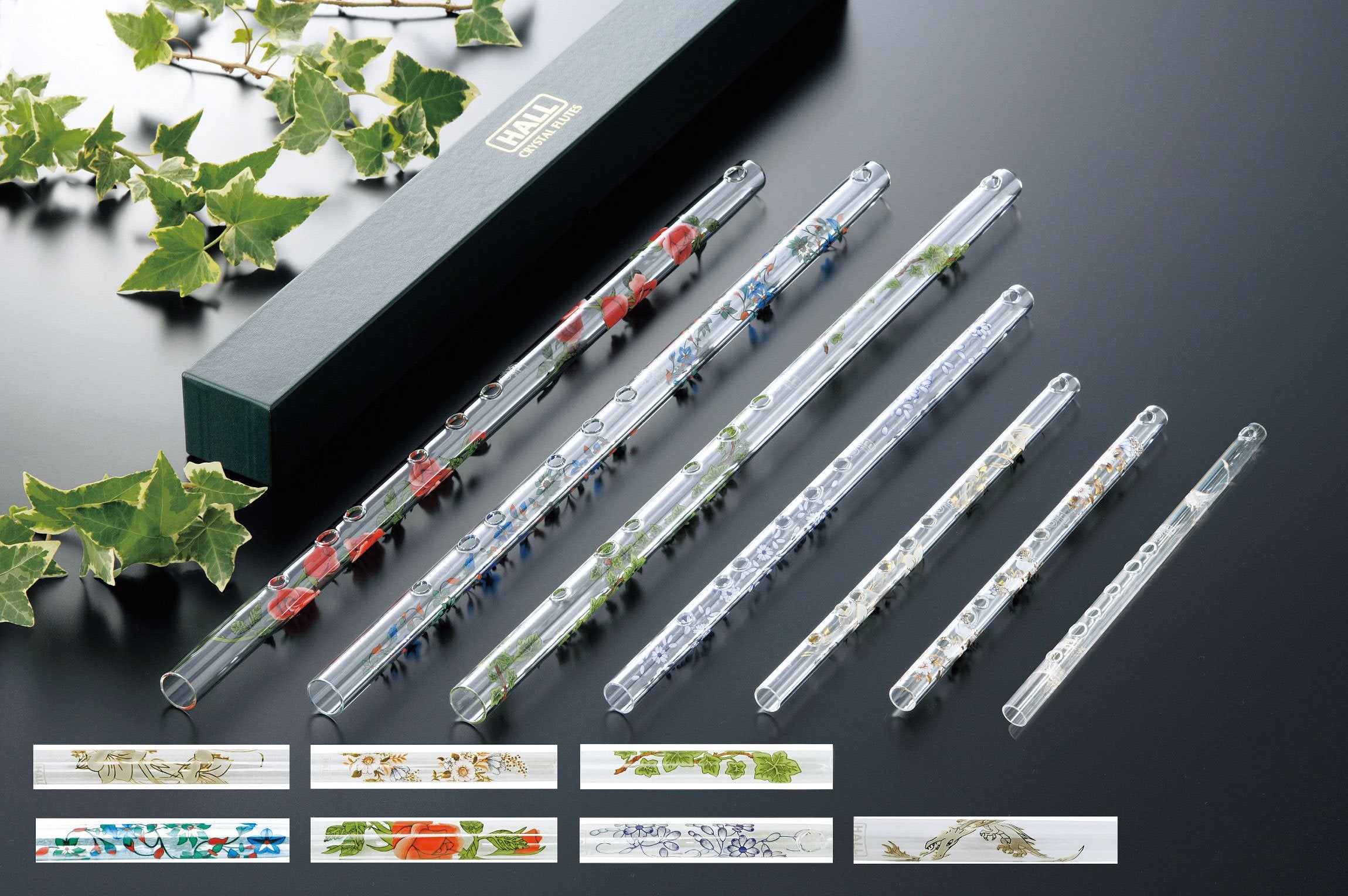 Hall Crystal Flute 11709 - Inline Glass Flute In G - White Dragon