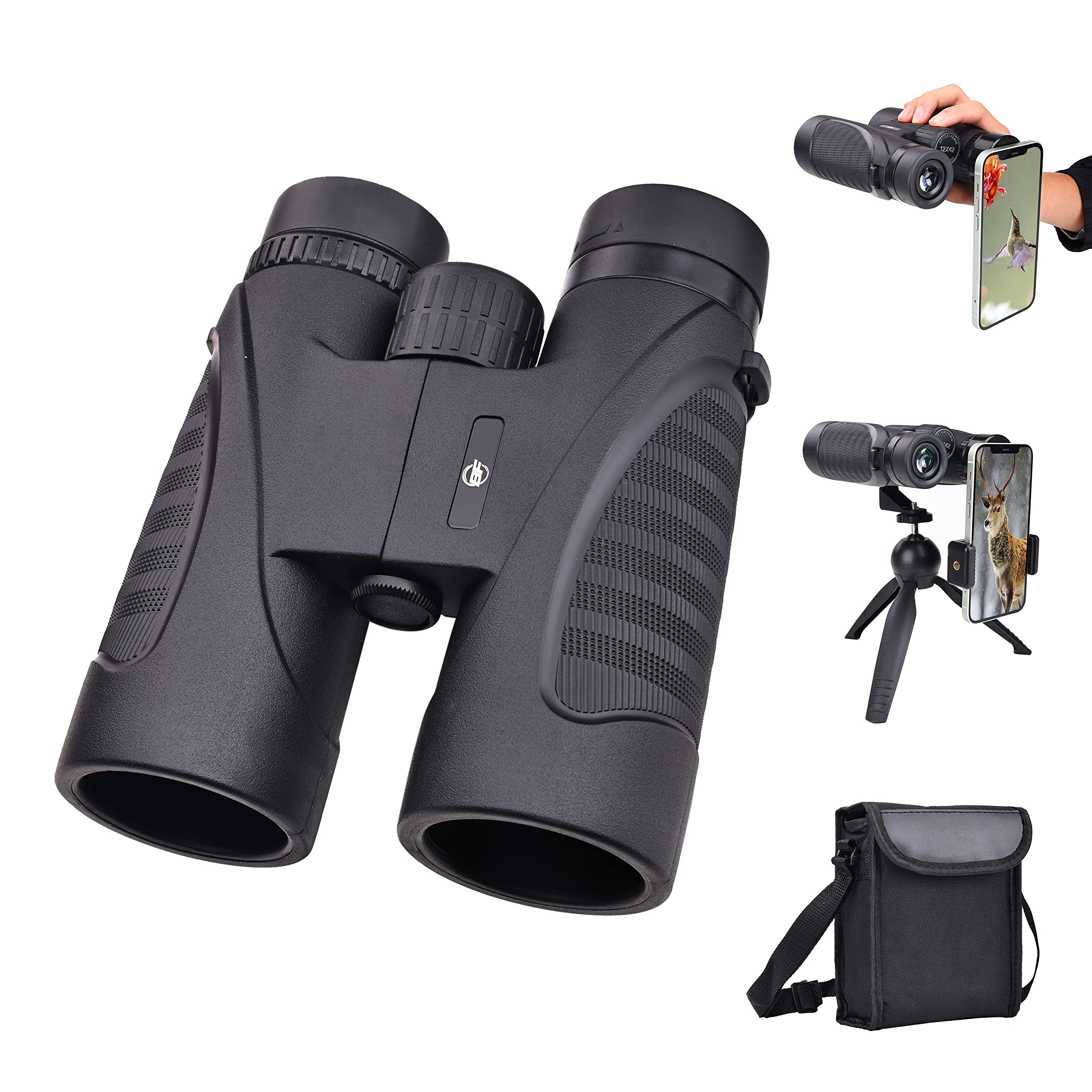 Elevon 12x42 High Definition Binoculars - Binoculars with Large Field of Vision and High Definition - nan - Black