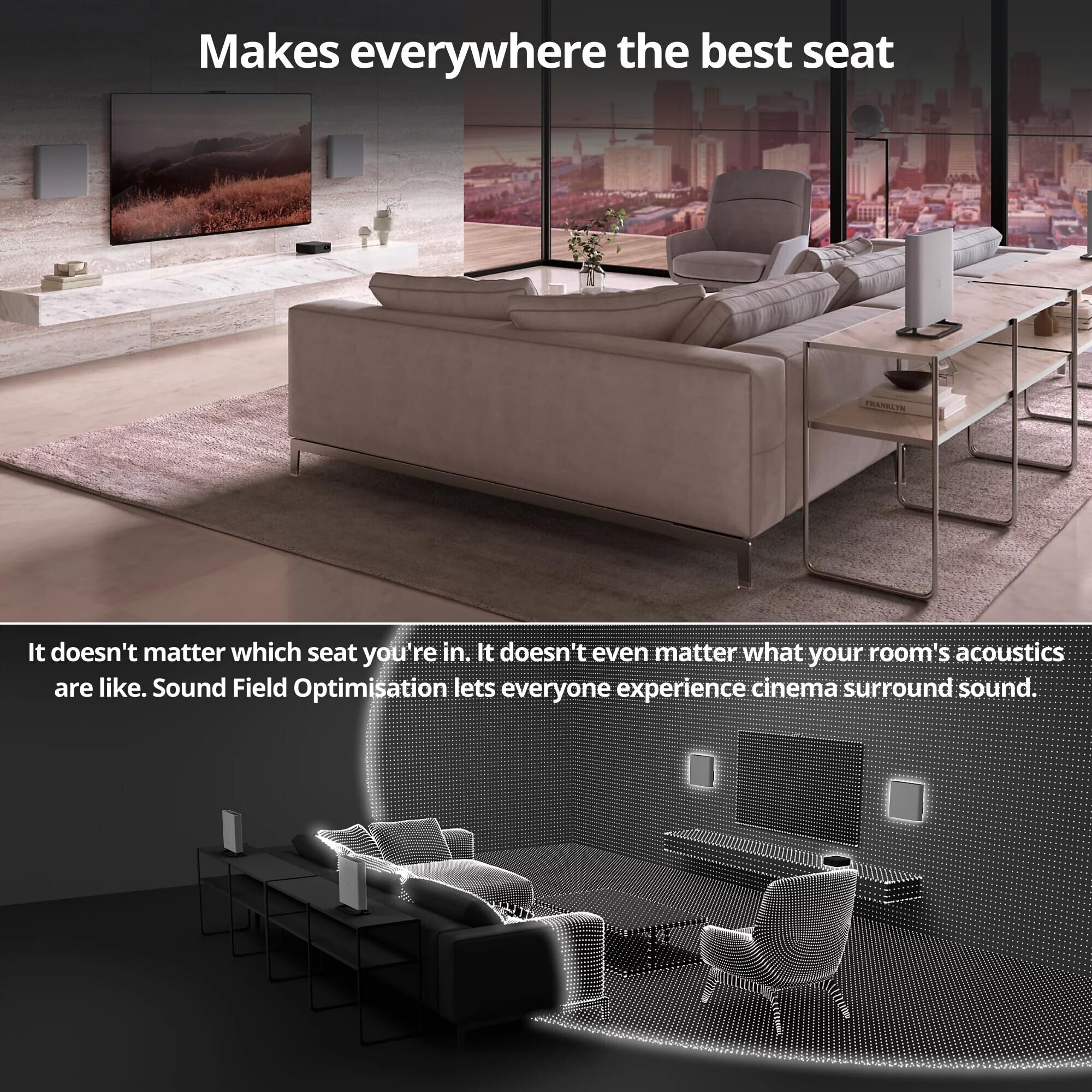 Sony Bravia Theater Quad Home Theater Surround Sound System With 4 Wireless Speakers (Gray) Bundle Sasw3 Wireless Subwoofer, Mon