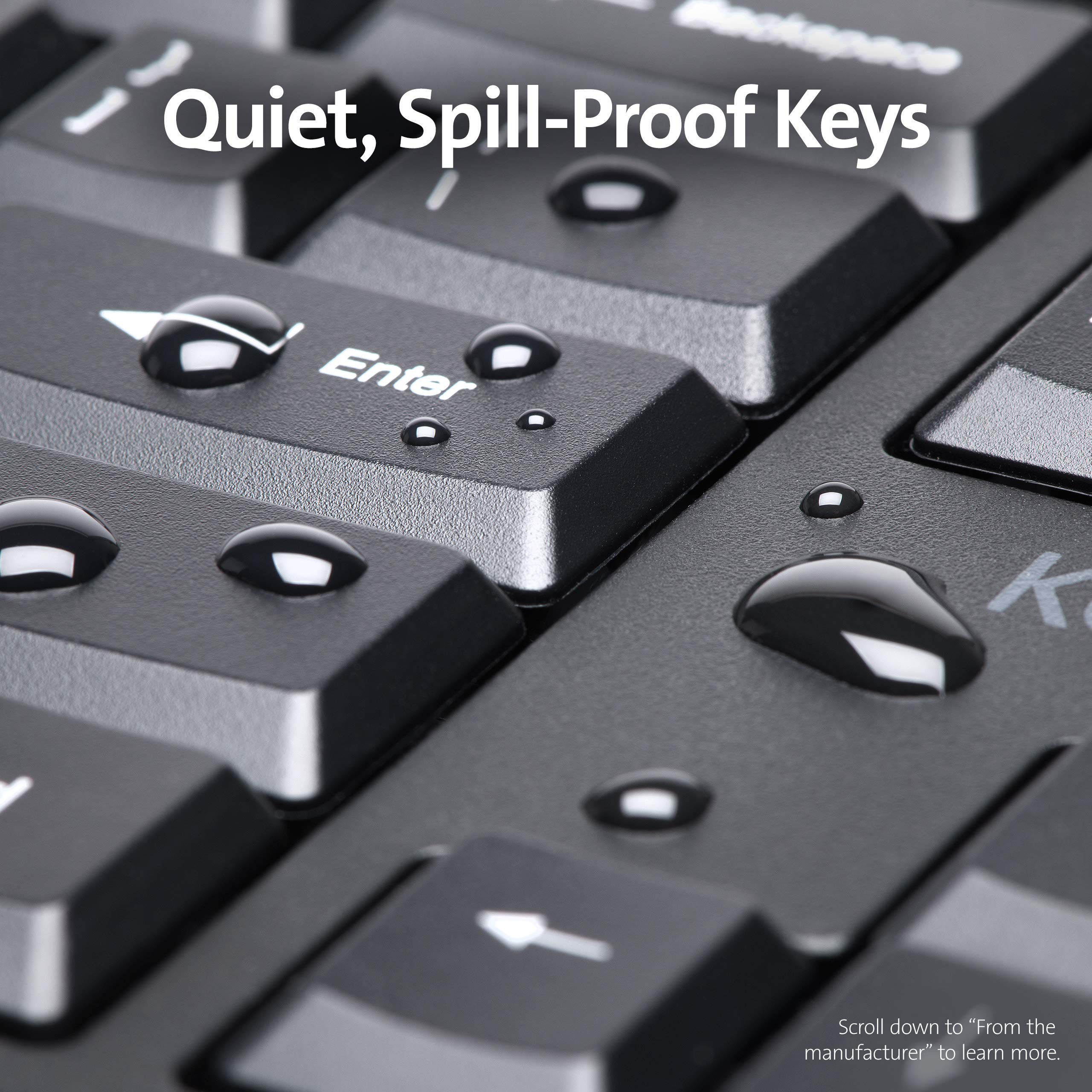 Kensington Pro Fit Ergonomic Wired Keyboard  Black (K75400Us)