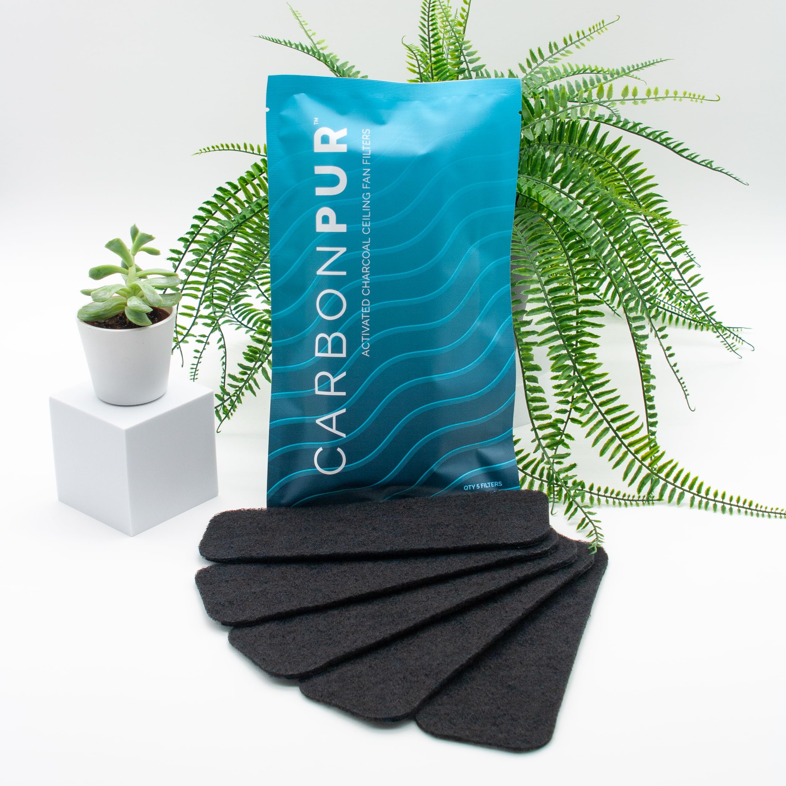 Carbonpur Activated Charcoal Ceiling Fan Filters, 5 Pack (5) For Fresher, Cleaner Air | Eliminate Odors, Dust, And Pollutants |