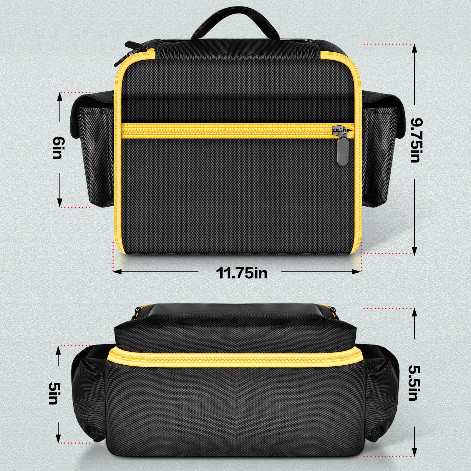 Air Compressor Bag Case Compatible With Dewalt 20V Max Tire Inflator Dcc020Ib, Cordless Tools Storage Holder Organizer With Pock