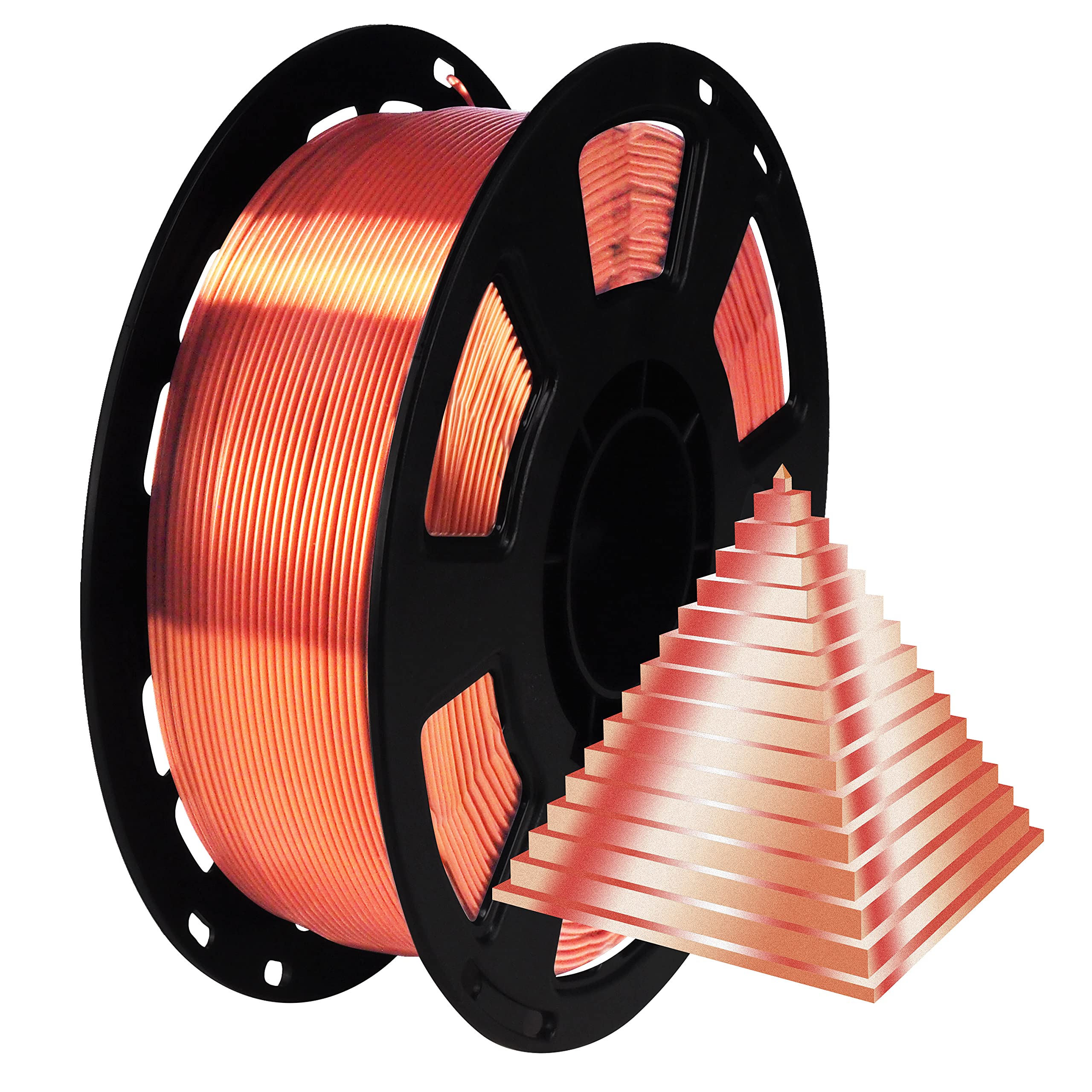 Silk Shiny Metallic Copper PLA Filament, 1kg 2.2lbs 1.75mm 3D Printing Material, Widely Support for FDM 3D Printer, Easy to 3D P