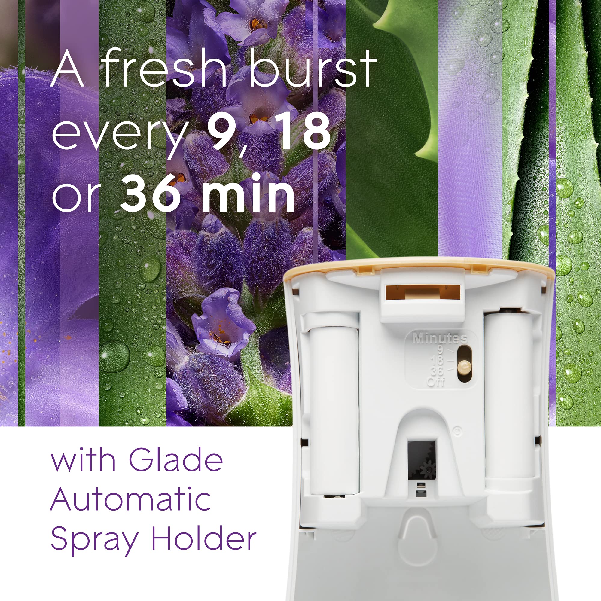 Glade Automatic Spray Refill, Air Freshener For Home And Bathroom, Tranquil Lavender & Aloe, 6.2 Oz