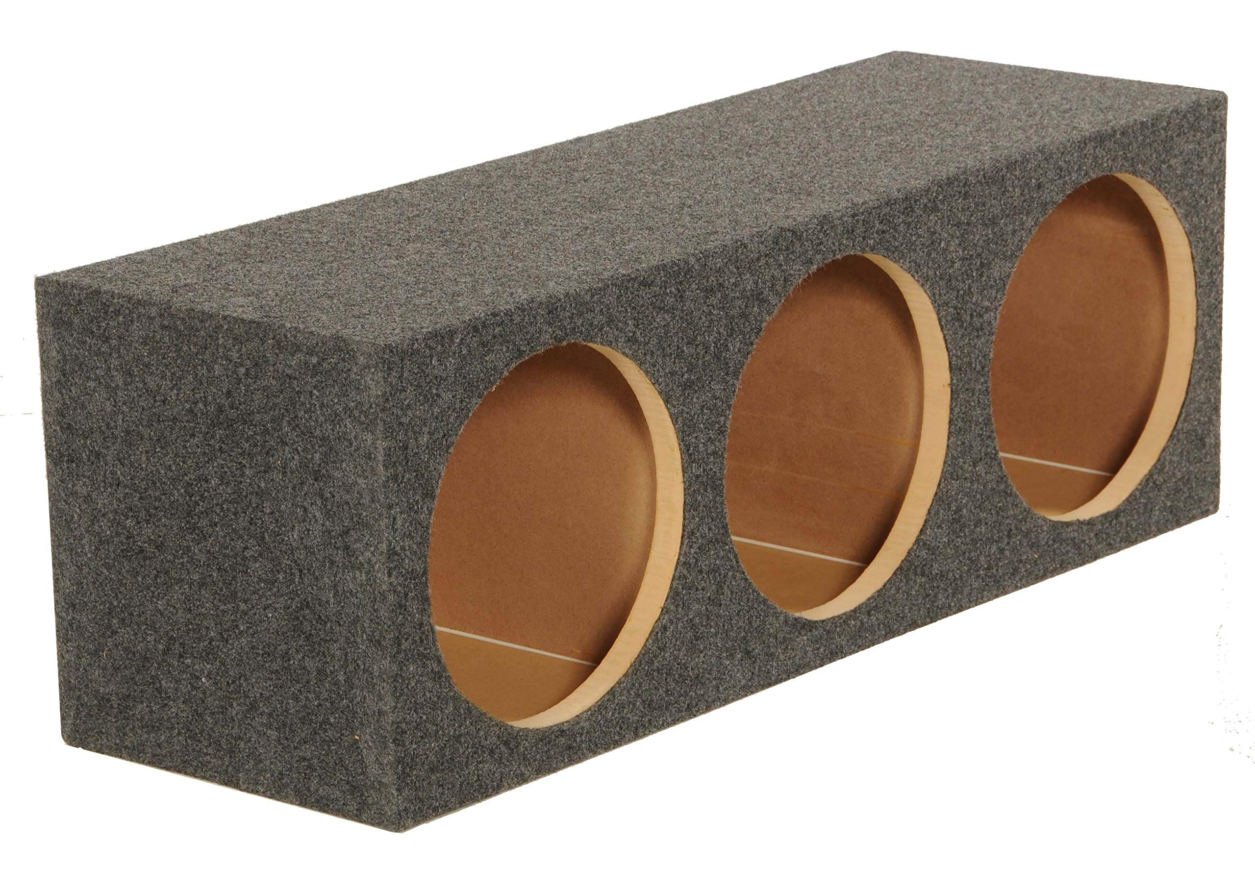 Q Power HD12 12" Sealed Triple Car Audio Subwoofer Enclosure MDF Grey