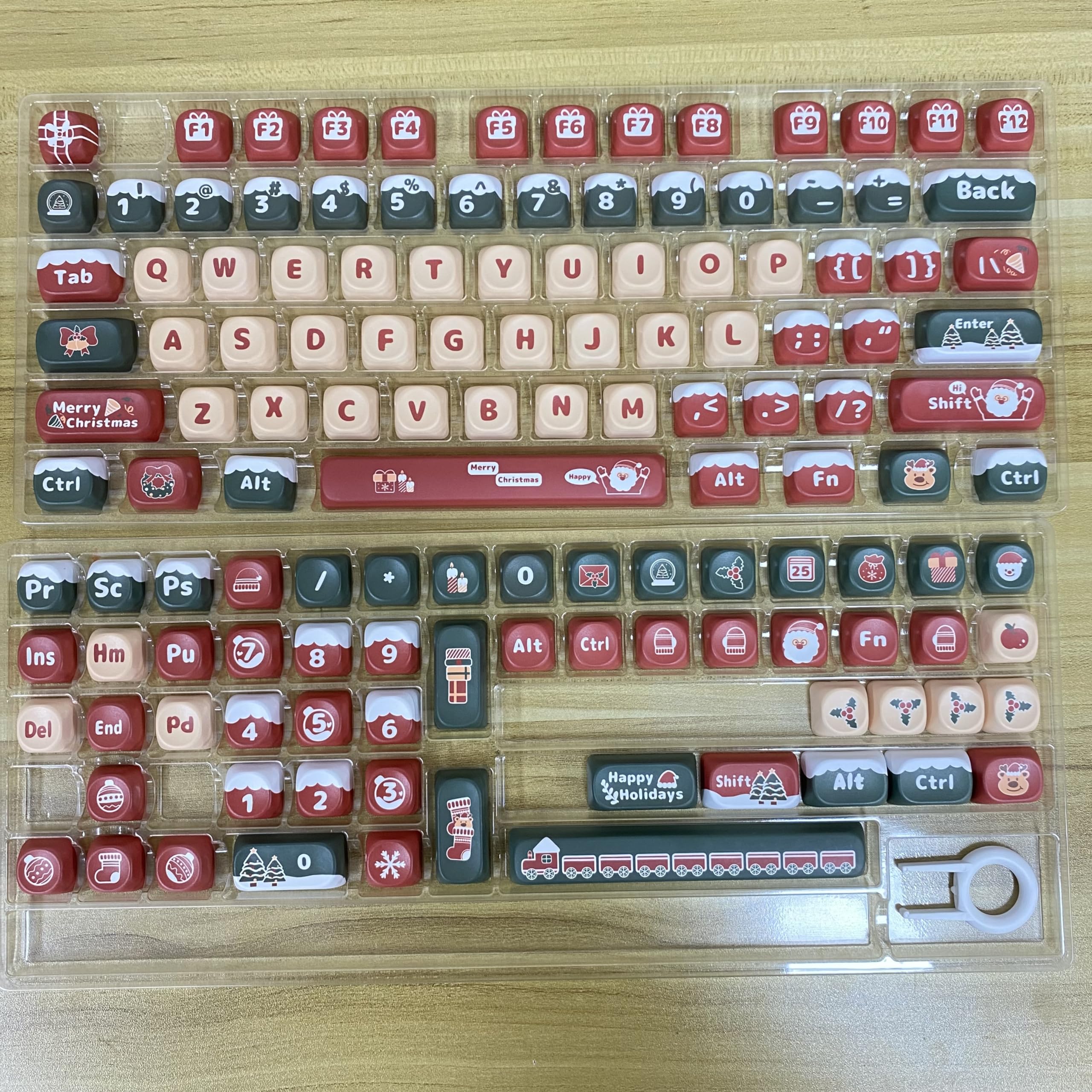Ilycheegami Pbt Christmas Moa Xda Cute Round Keycaps Pbt Keycap Set For Girl Kids Custom Keyboard For Gateron Kailh Cherry Mx Sw
