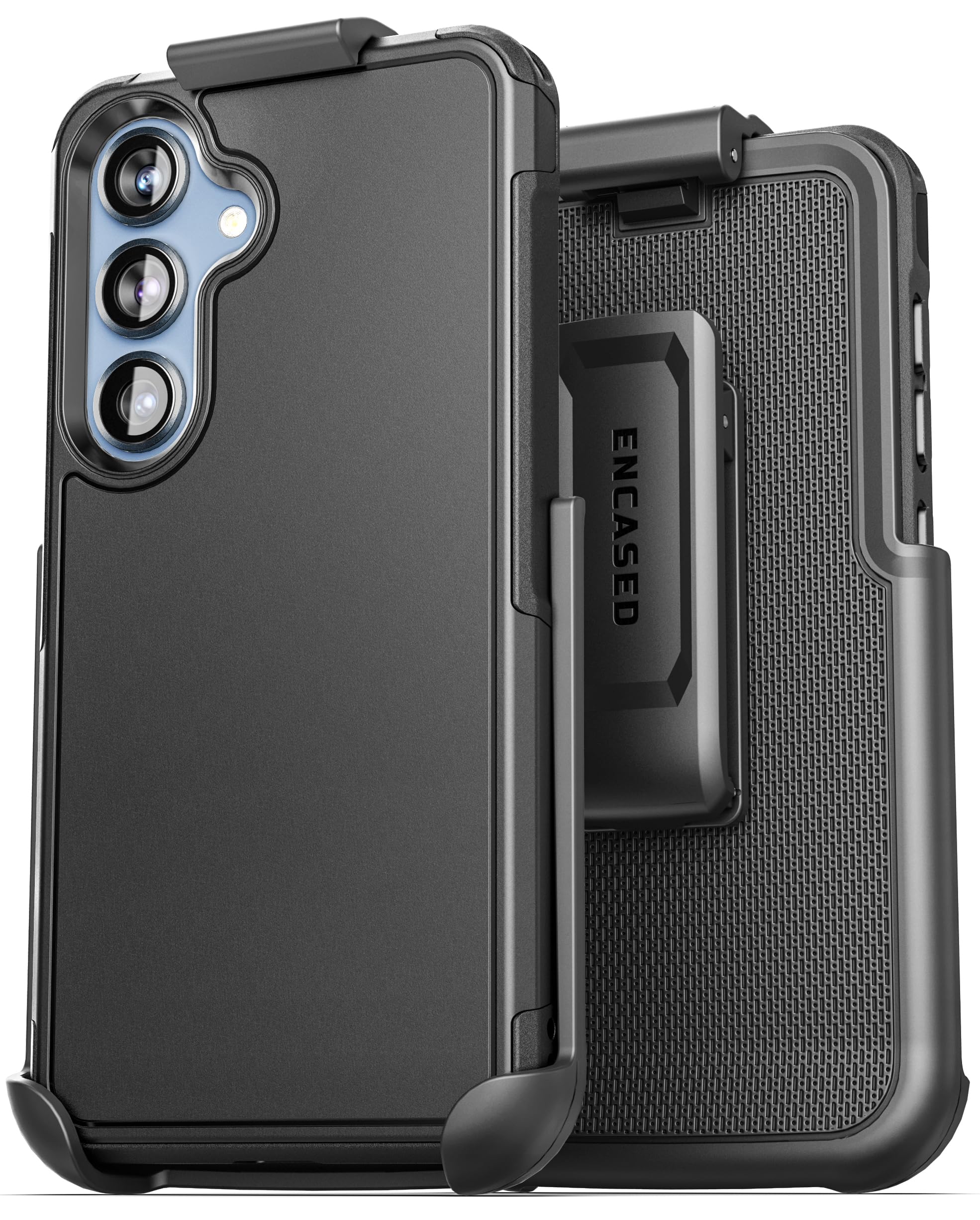 Encased for Samsung Galaxy A16 5G Case with Belt Clip, (Challenger Series) Dual-Layer Protection and Phone Holster (Black)