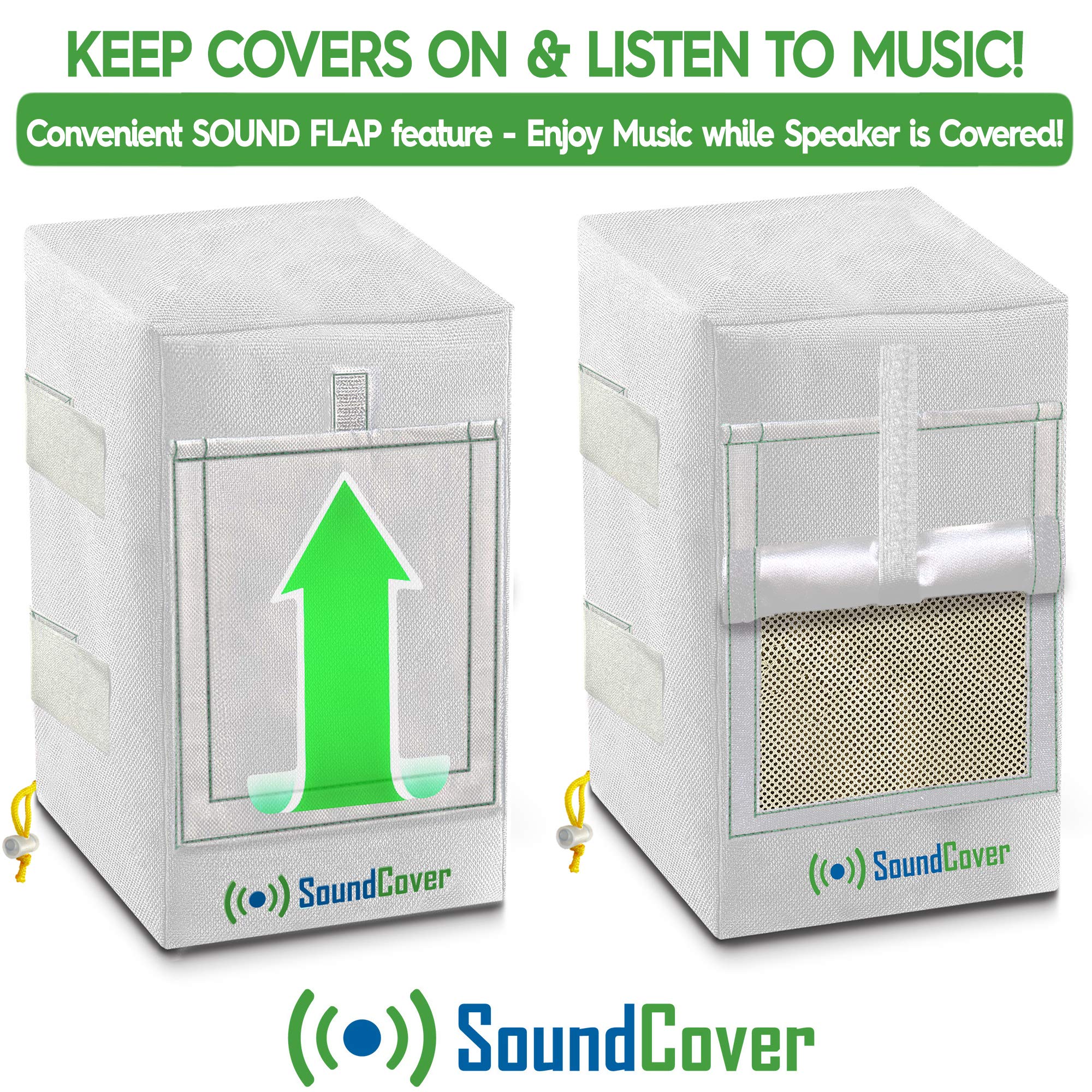 Two Large Speaker Covers For C Bracket Mounted Outdoor Speakers In White, Heavy Weight Waterproof Uv Protection   Fits Definitiv