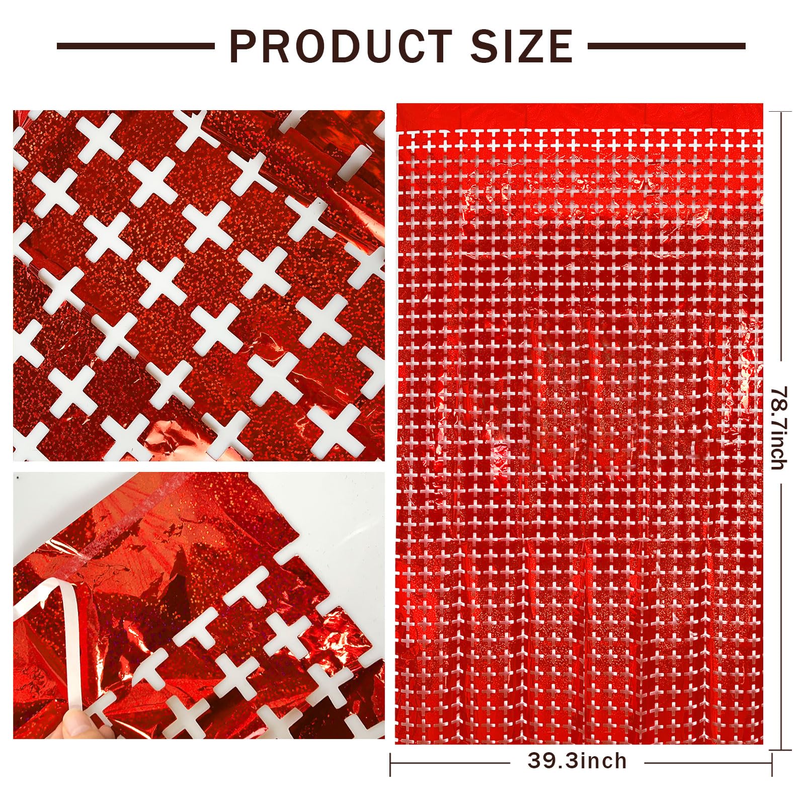 Square Tinsel Curtain Party Backdrop   5Pcs Glitter Foil Fringe Curtain Party Decor Red Photo Booth Backdrop Streamers For Hallo