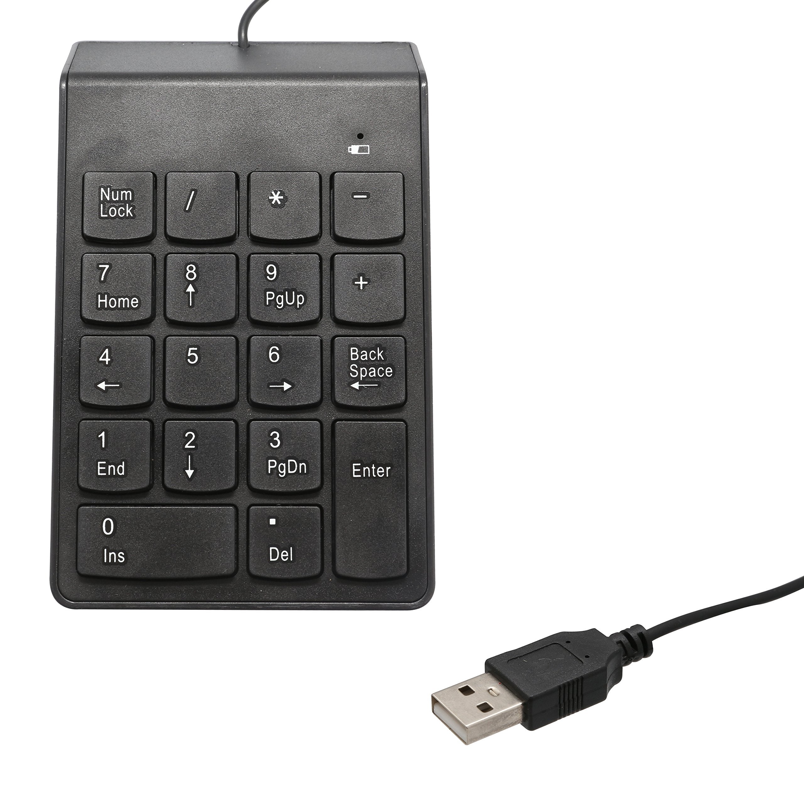 Connectland USB Numeric Keypad, USB 18 Key Number Numeric Keypad Keyboard for Laptop/Notebook PC Computer, Black (CL-USB-NUMSPC)