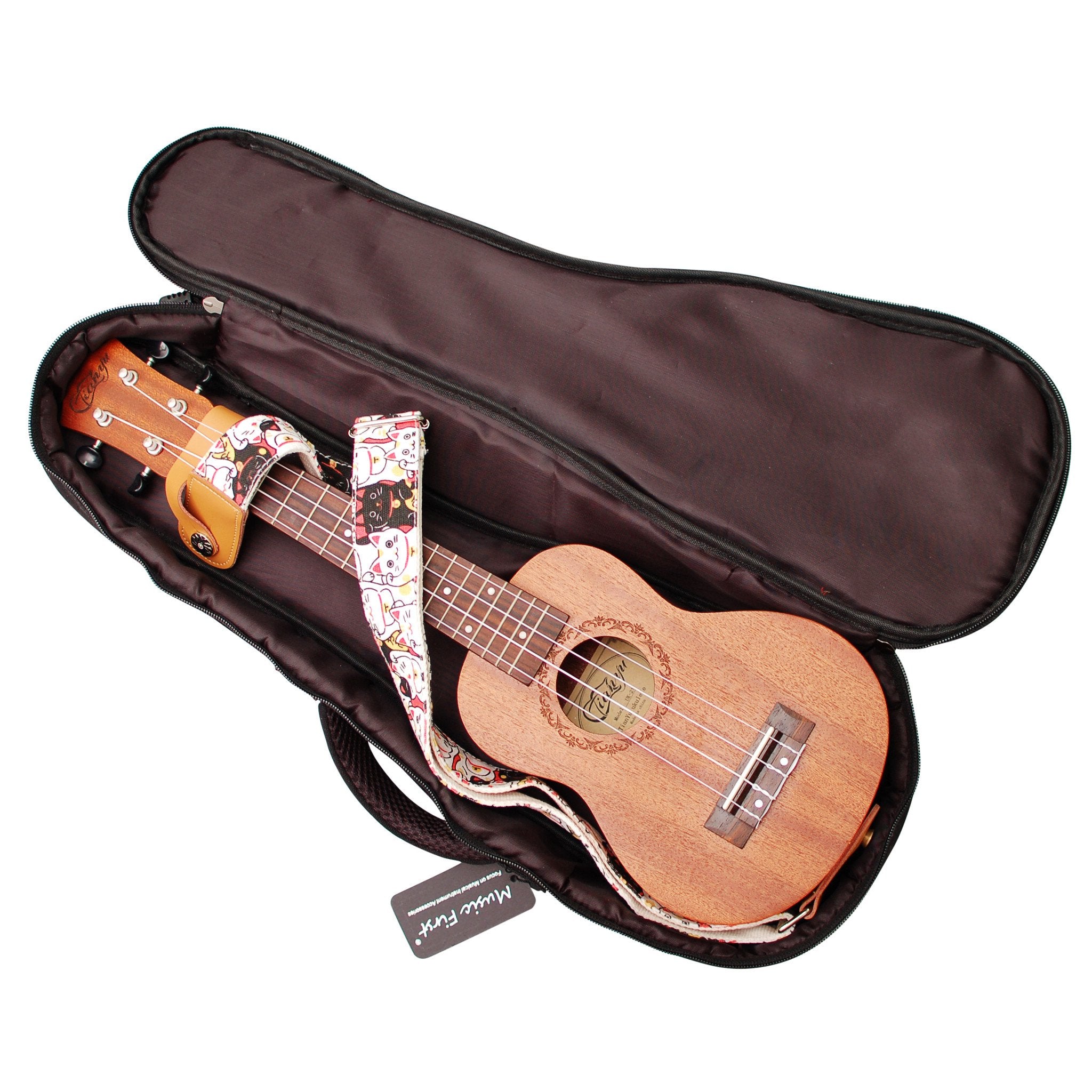 Music First Woven ''The Native'' Vintage Style Ukulele Case Ukulele Bag Ukulele Gig Bag (26~27 Inch Tenor, The Native)