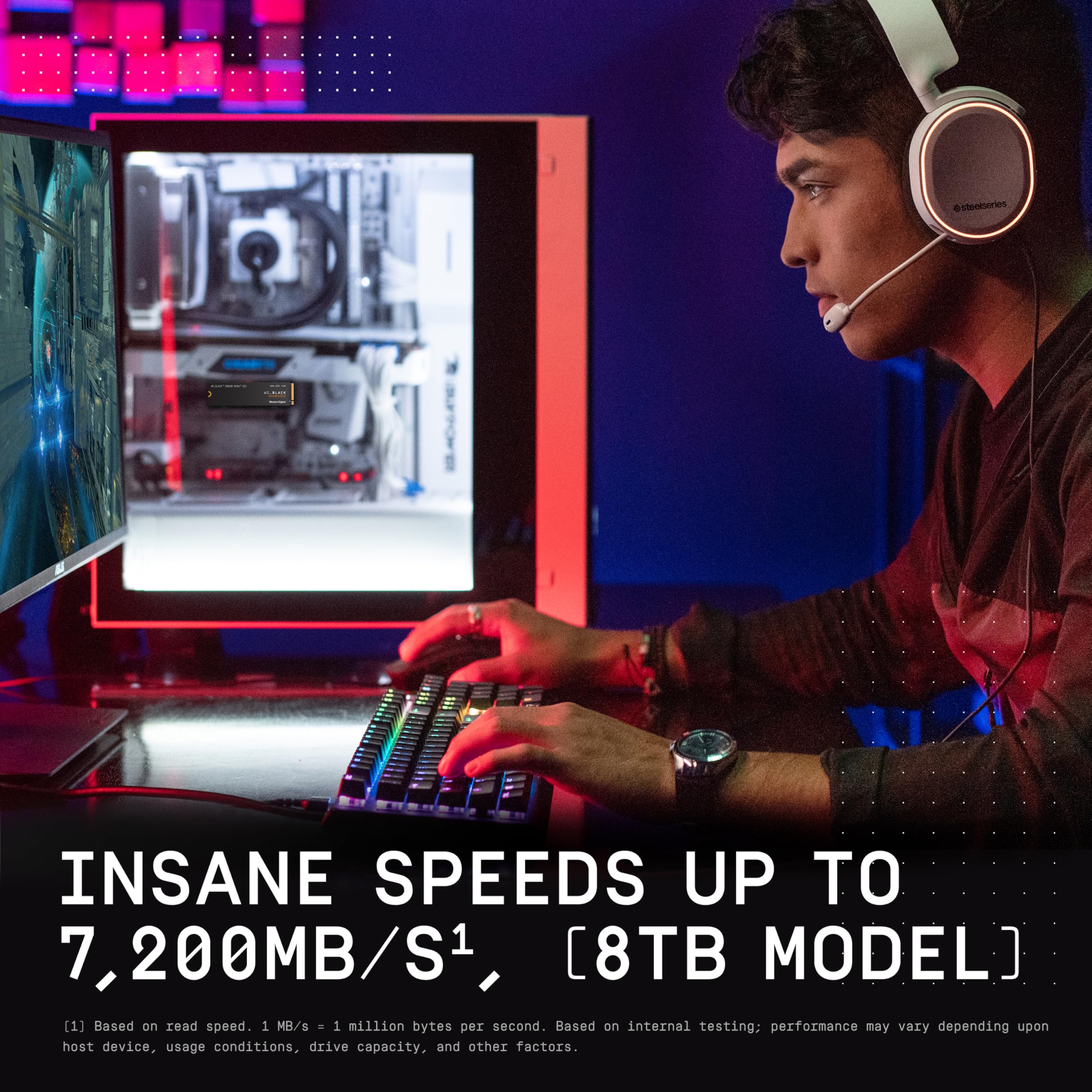 Wd_Black 8Tb Sn850X Nvme Internal Gaming Ssd Solid State Drive   Gen4 Pcie, M.2 2280, Up To 7,200 Mb/S   Wds800T2X0E