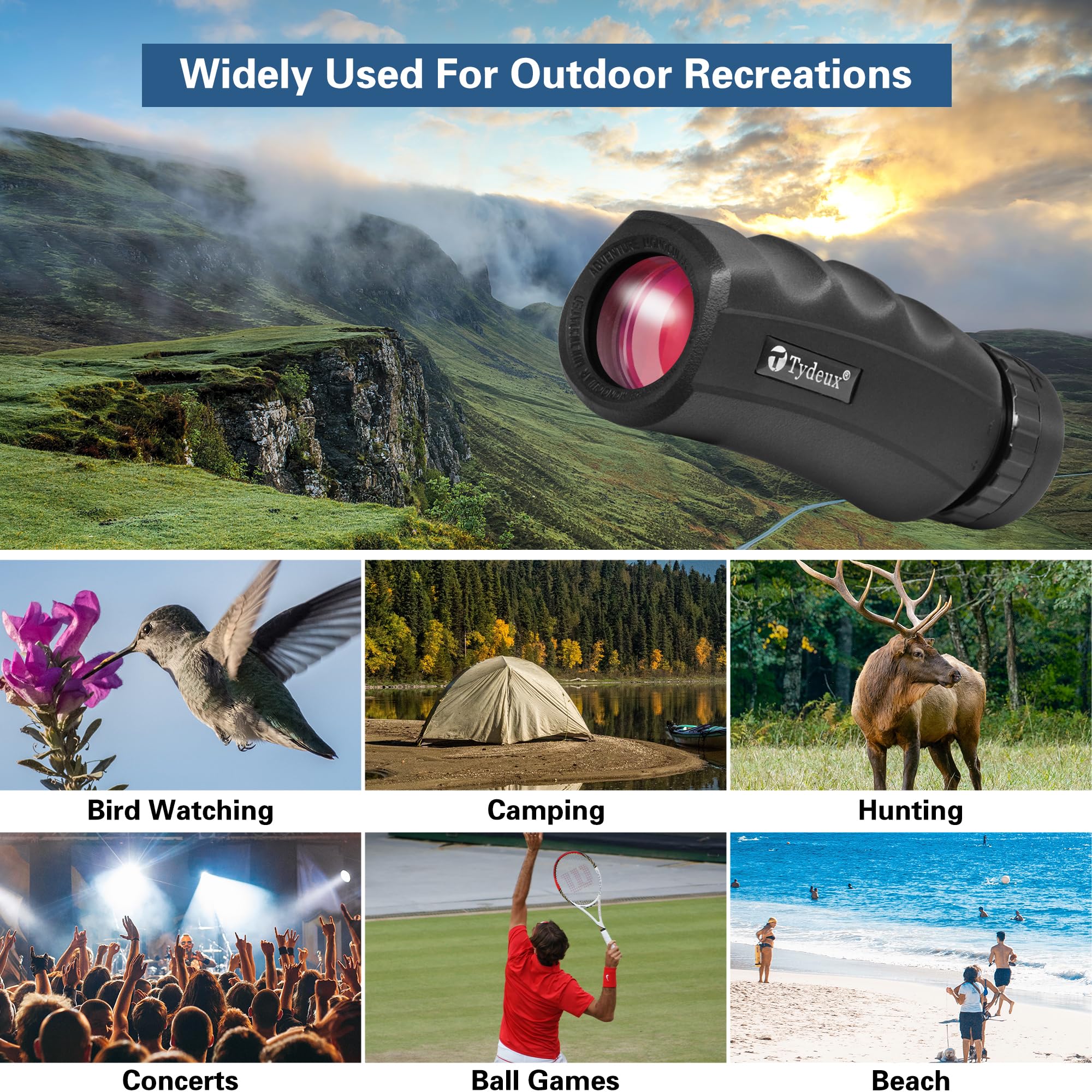 Tydeux 10X25 Monocular Telescope   Outdoor Mini Pocket Monocular Compact Monoculars For Bird Watching Hunting Camping Hiking Tra