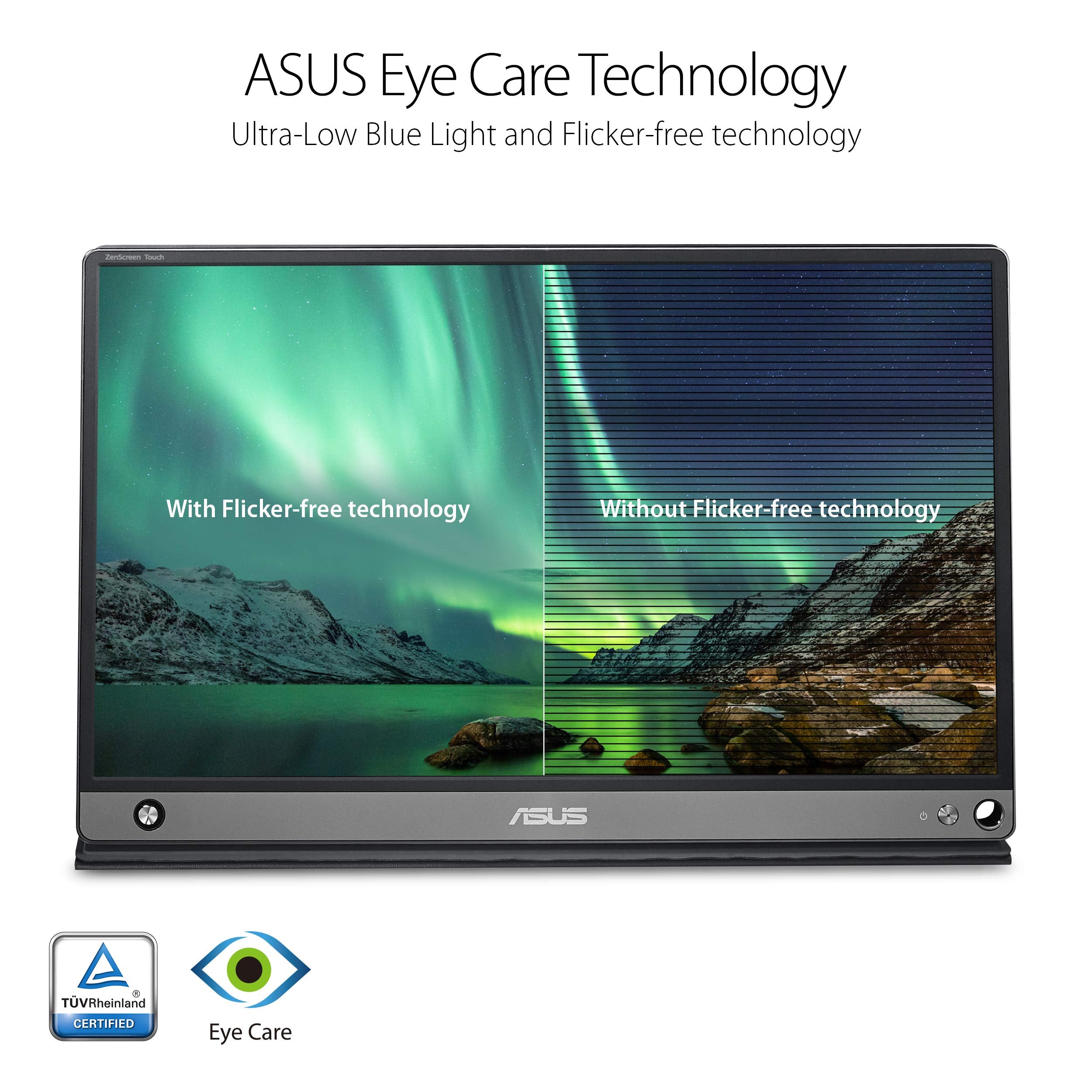 Asus Zenscreen Mb16Amt 15.6'' Full Hd Portable Monitor Touch Screen Ips Non Glare Built In Battery And Speakers Eye Care Usb Typ