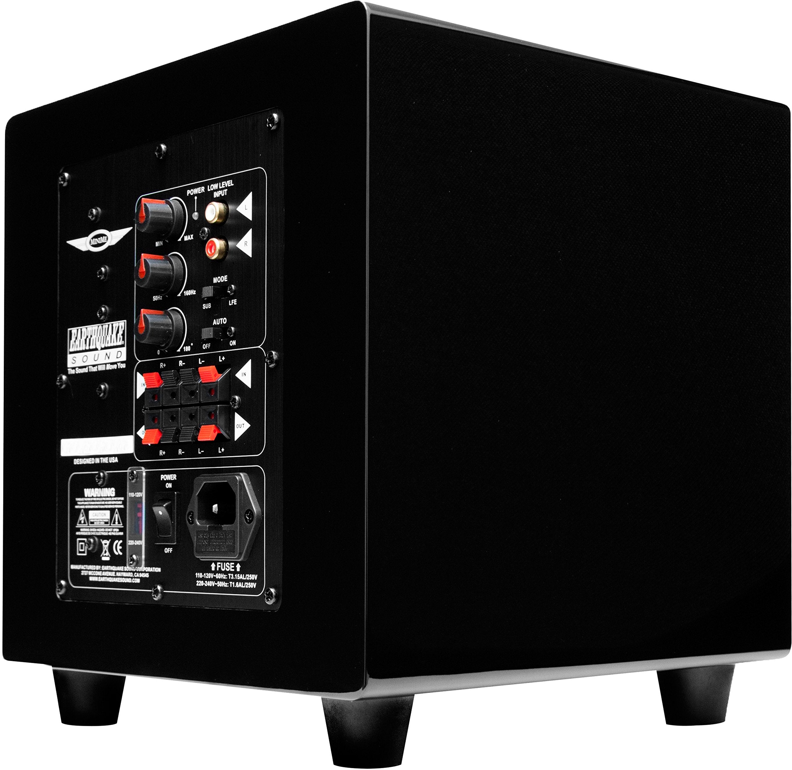 Earthquake Sound Minime Ff8_V2 8-Inch Front Firing Powered Mini Subwoofer,Black