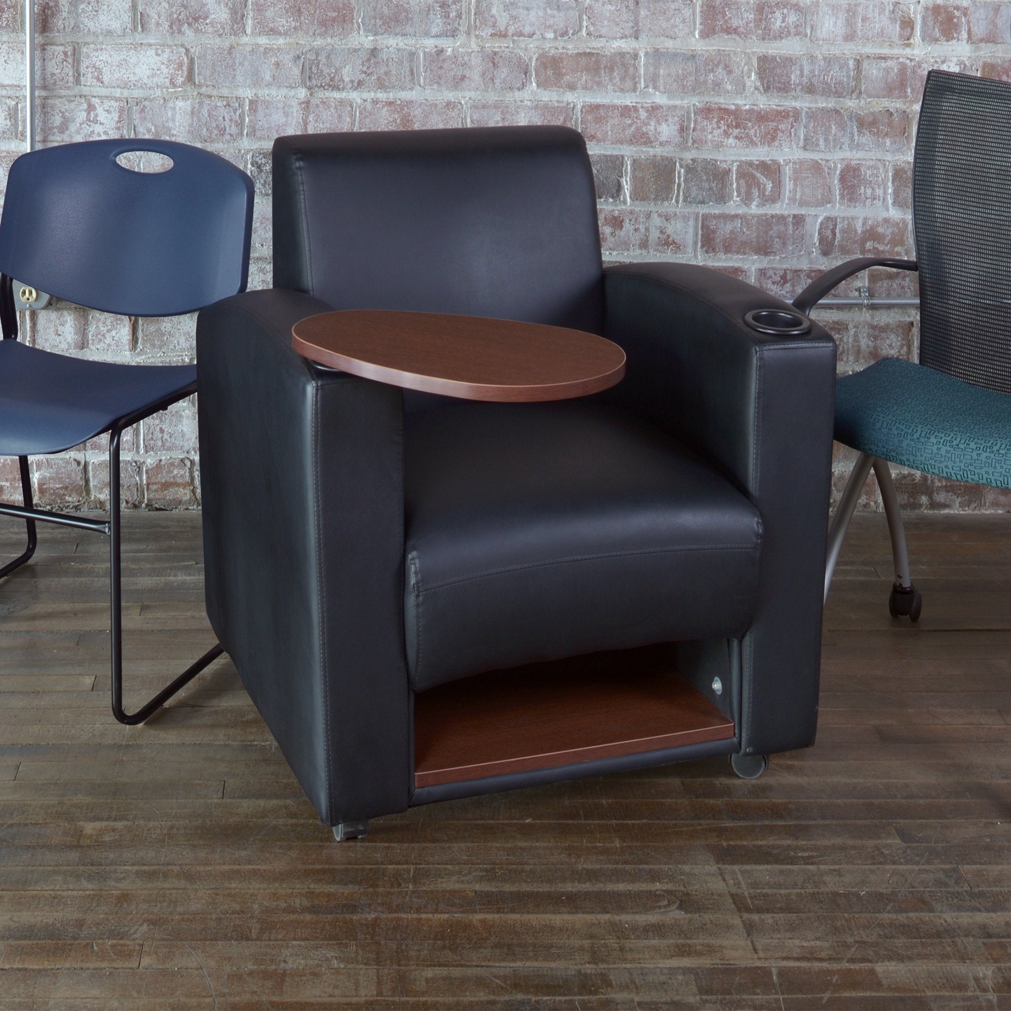 Regency Nova Tablet Arm, Lounge Chair With Storage, Black