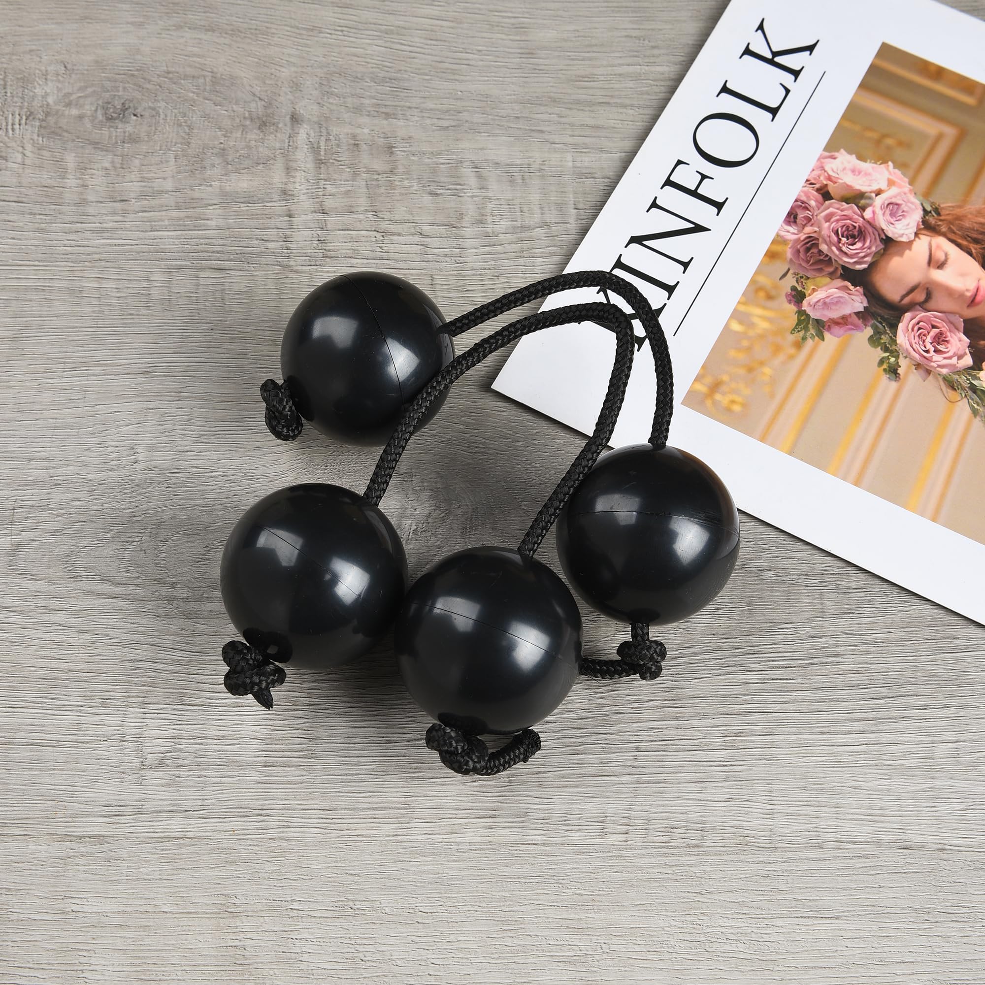 2Pcs Asalato Shakers, Kashaka Rhythmic Ball African Musical Instrument Aslatua Shakers, Black