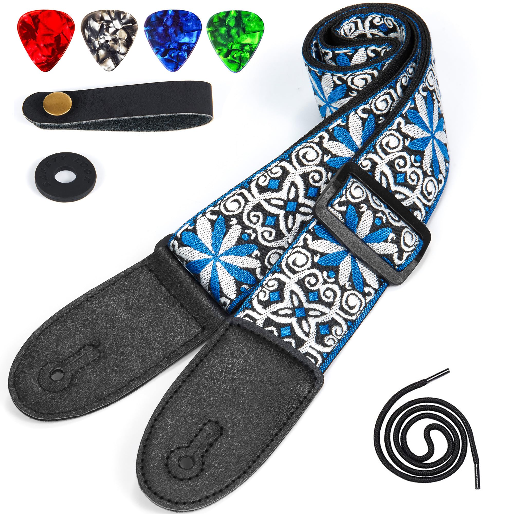 Guitar Strap (White Jacquard)