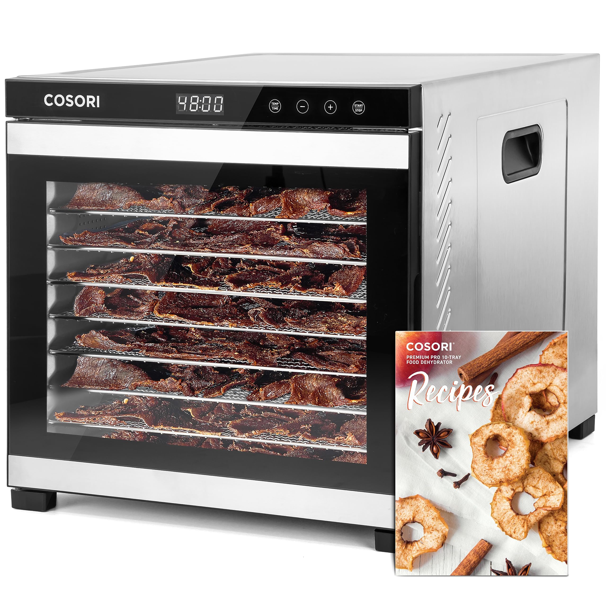Cosori Food Dehydrator For Jerky, 10 Trays, 16.2Ft? Drying Space, 165?F Temperature Control, 48H Timer, 1000W Dehydrator Machine