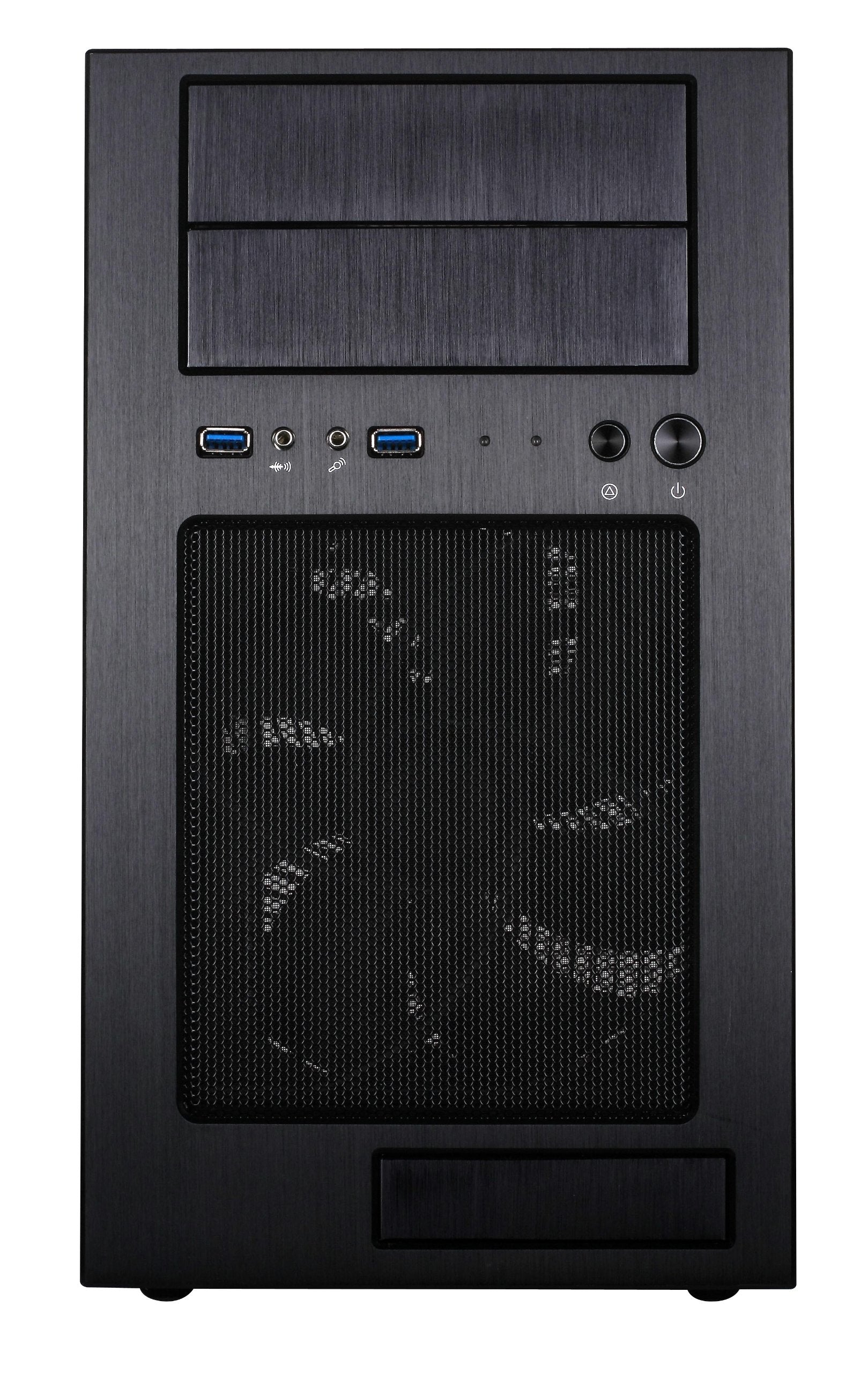 Black, 2X Usb3.0, Aluminum Front Panel, For Micro Atx, 5.25'', 3.5'' X2 Exposed., 3.5'' X2  Internal