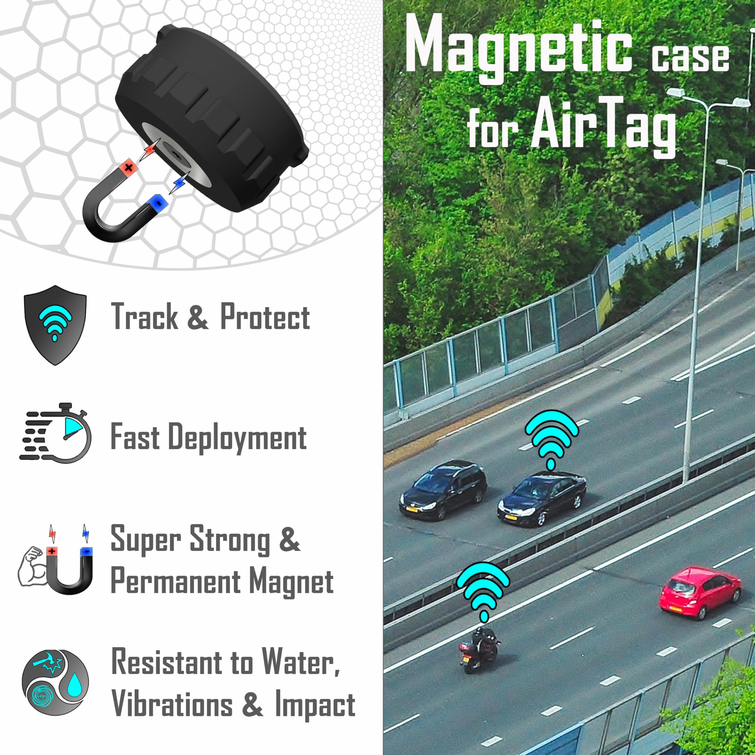 Mars Outpost | Original Magnetic Case | Compatible With Apple Airtag | Water, Impact & Vibration Resistant Magnet Based Holder |