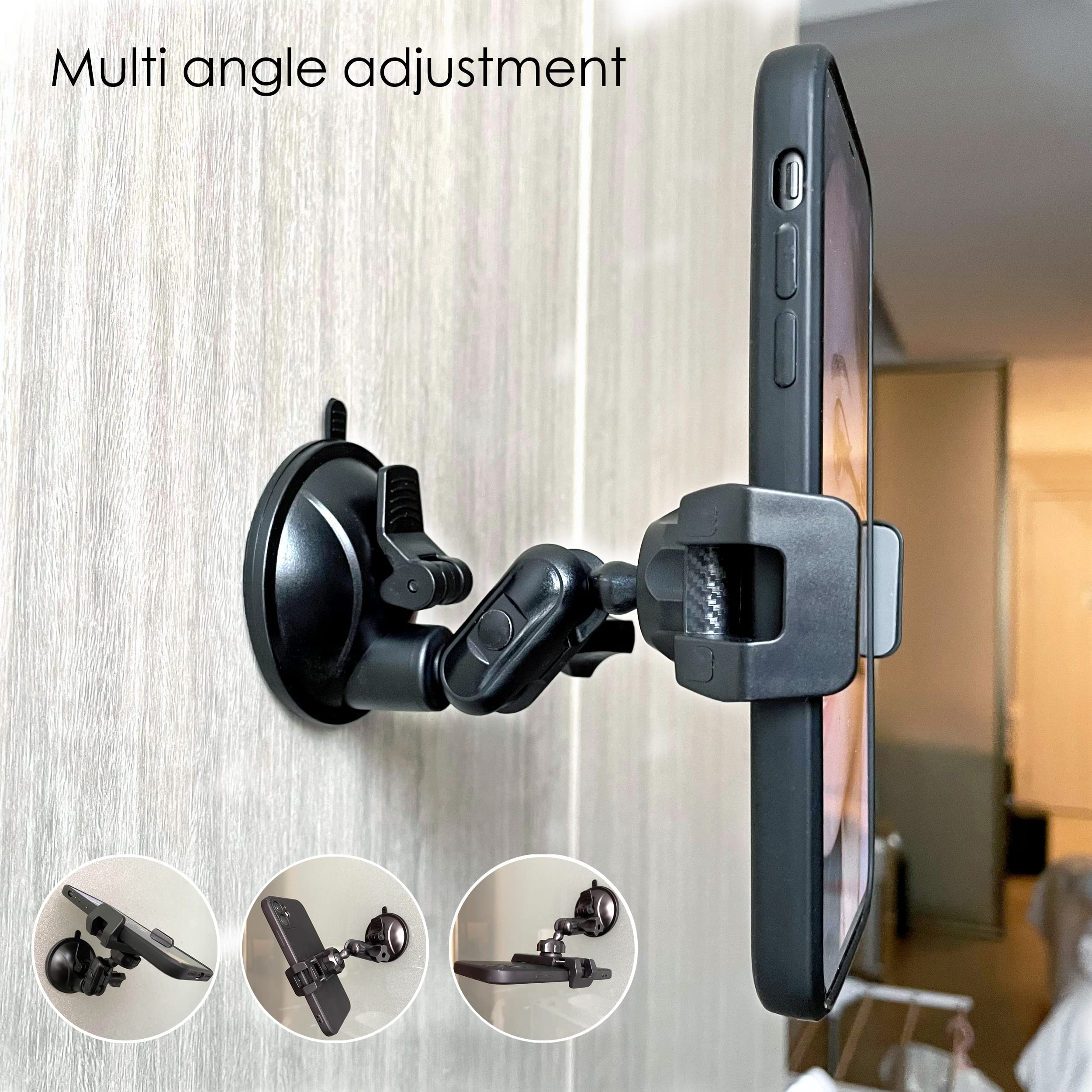 Universal Mirror Shower Phone Holder, Multi Directional Dual 360 Degree Rotating Suction Cup Phone Wall Mount Stand, Tiktok Yout