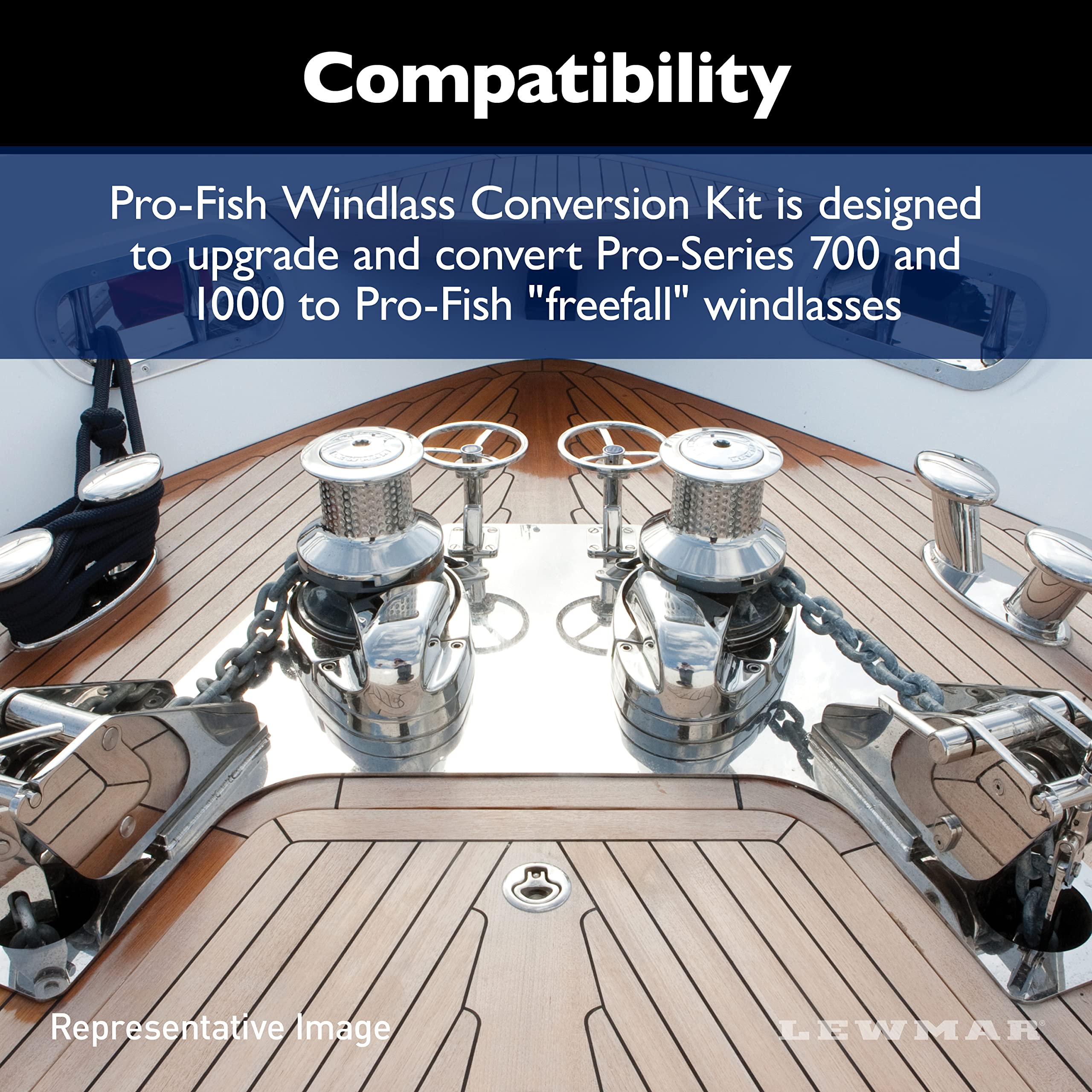 Lewmar Conversion Kit For Upgrading/Converting Pro-Series 700 And 1000 To Pro-Fish Freefall Windlasses, Compatible With Pro-Seri,WBAUVB000U298IS