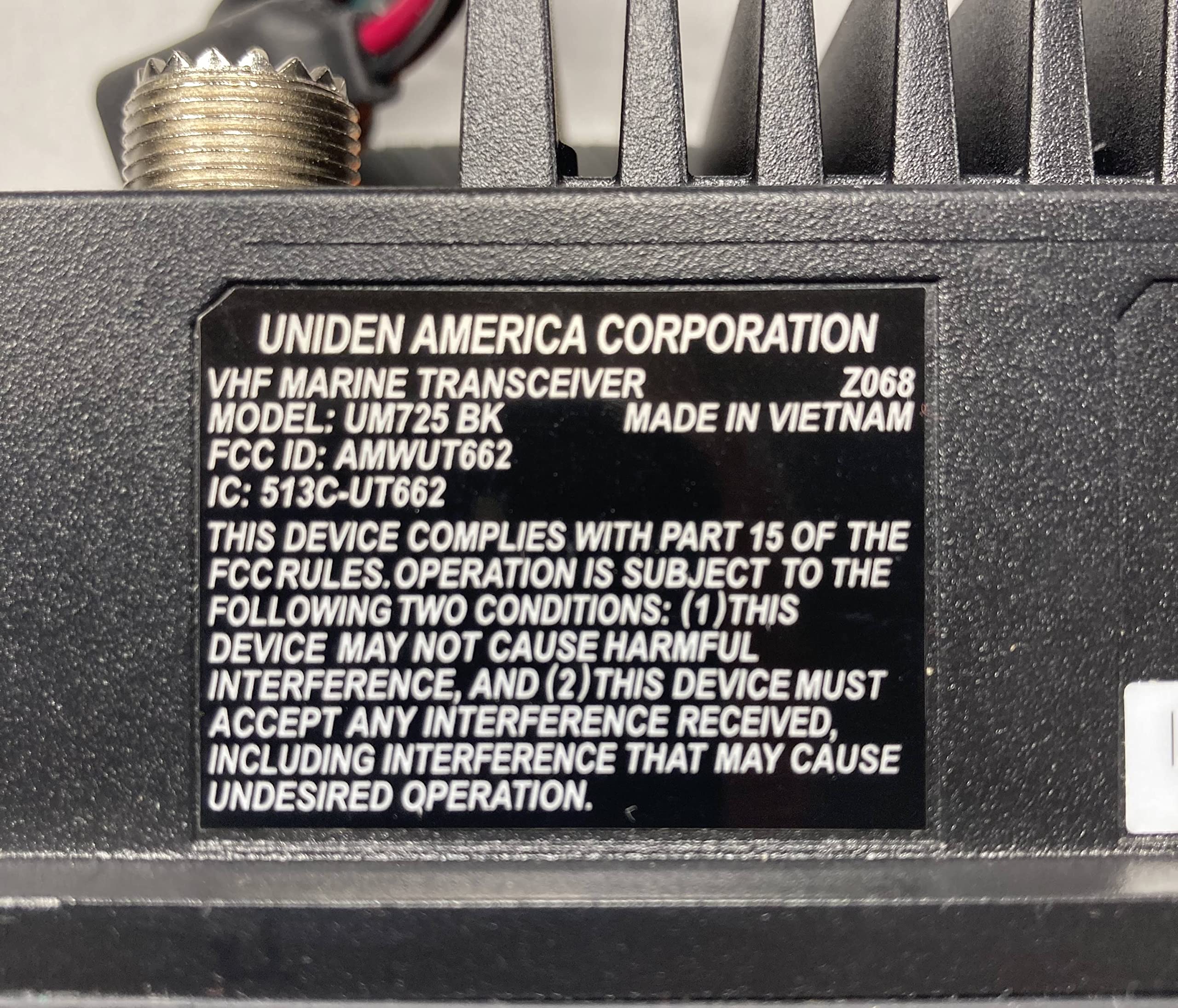 Uniden Um725Bk Marine Vhf Radio, All Usa, Canada, And Int'L. Marine Channels, 1Watt/25Watt Transmit Power, Largest Lcd Screen In,WBEEAB0B5YCRD1T